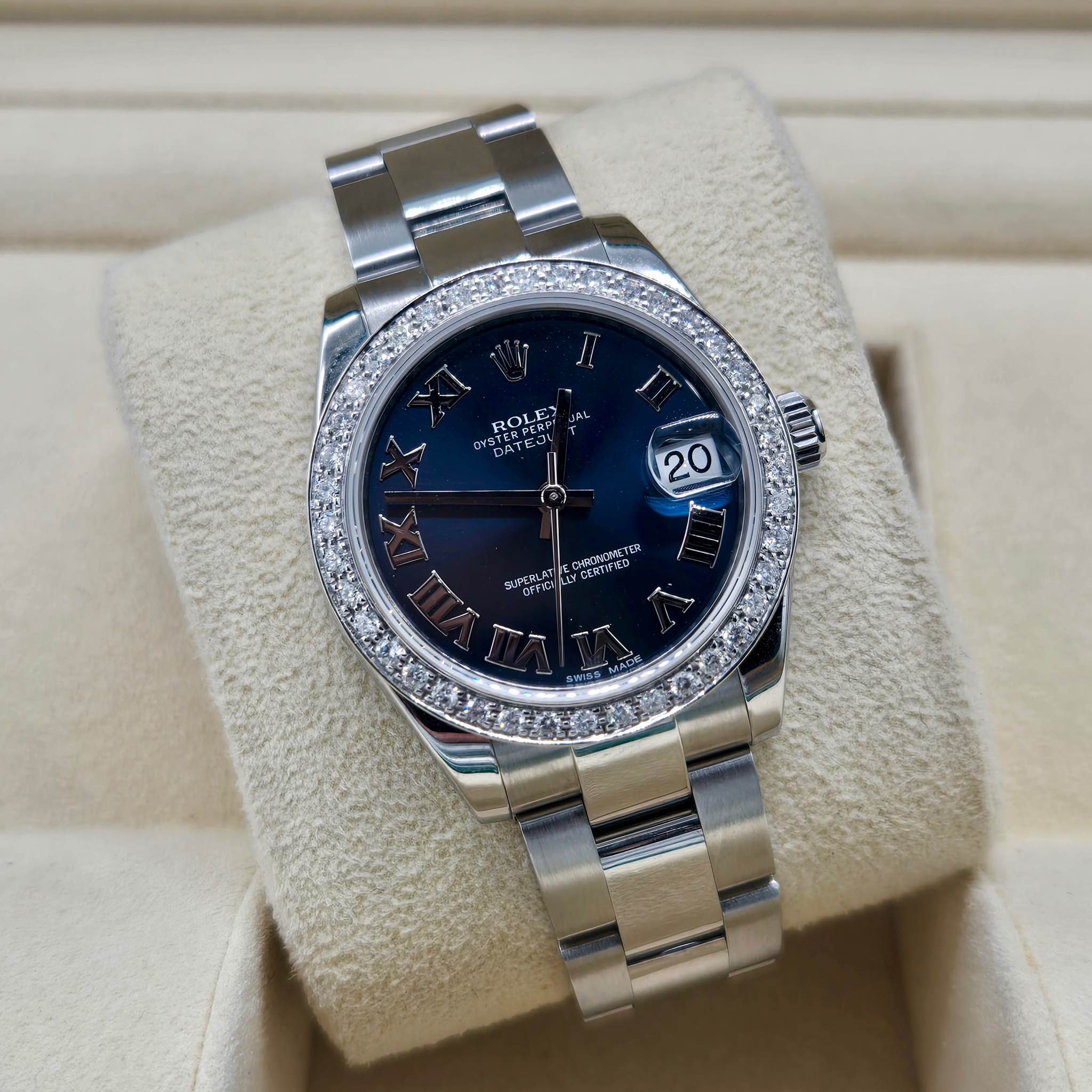 Rolex Datejust Rolex watch, Oystersteel, White Gold, Diamonds, Classic Size - Gorchic - $109.99