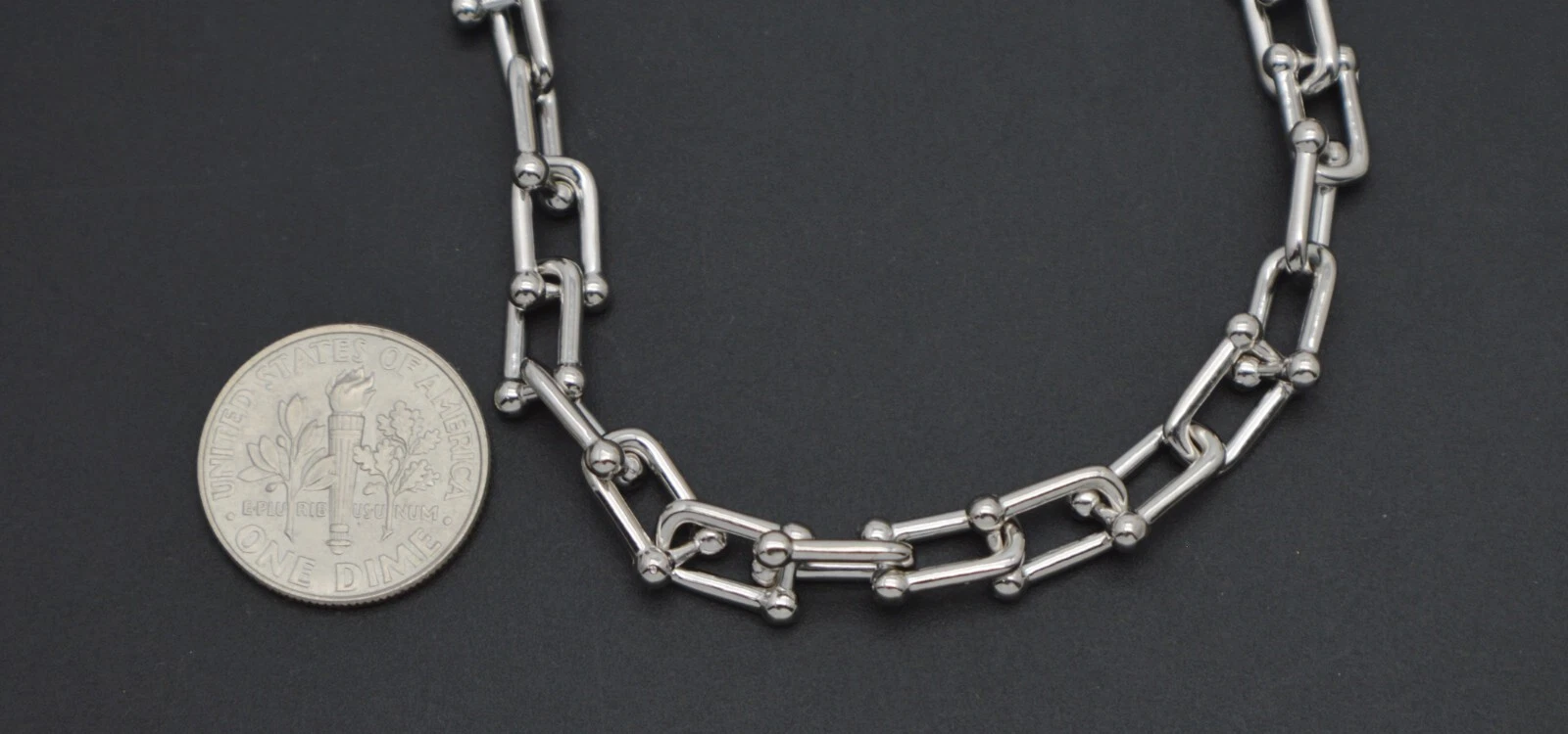 T.F. HardWear Graduated Link Necklace in Sterling SiBager - Gorchic - $44.99