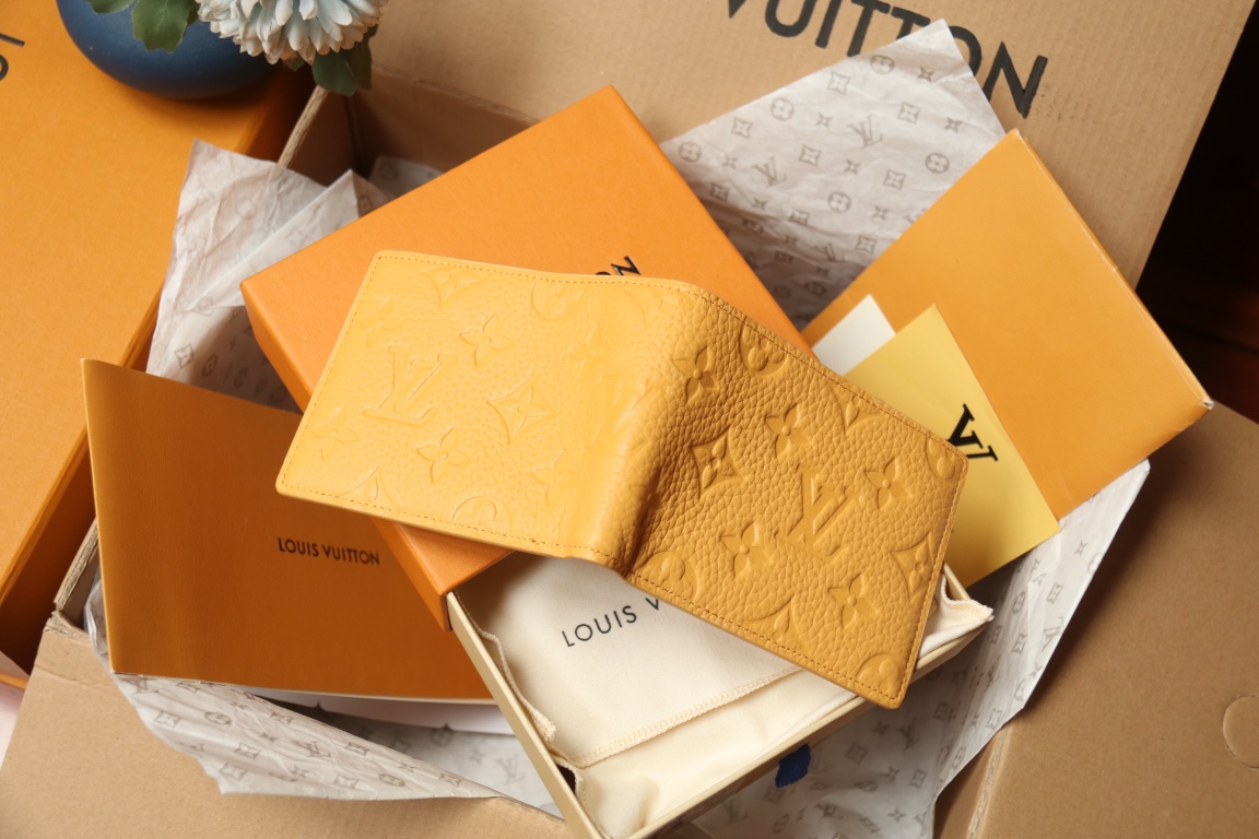 [TOP]Designer Yellow Taurillon Leather Slender Wallet - Gorchic - $131.99