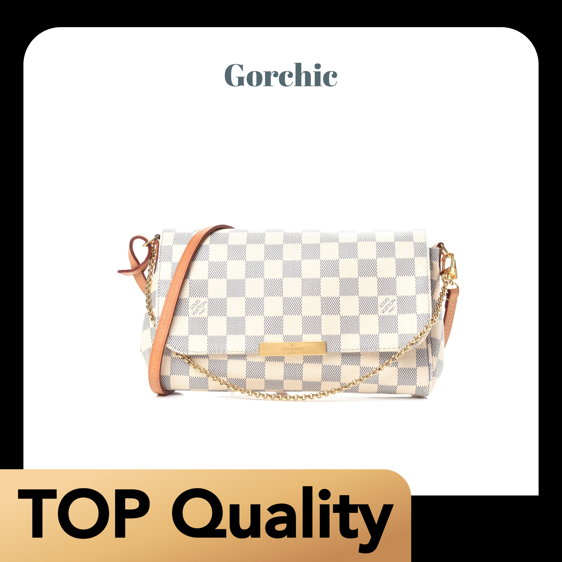[TOP]Designer  Damier Azur Favorite MM - White - Gorchic - $195.99