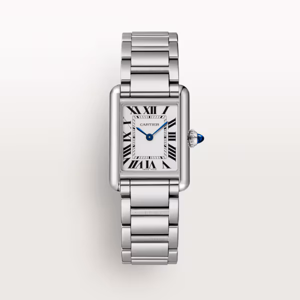 Cartyer Tank Must SolarBeat™ watch, White Gold, Small Model - Gorchic - $102.99