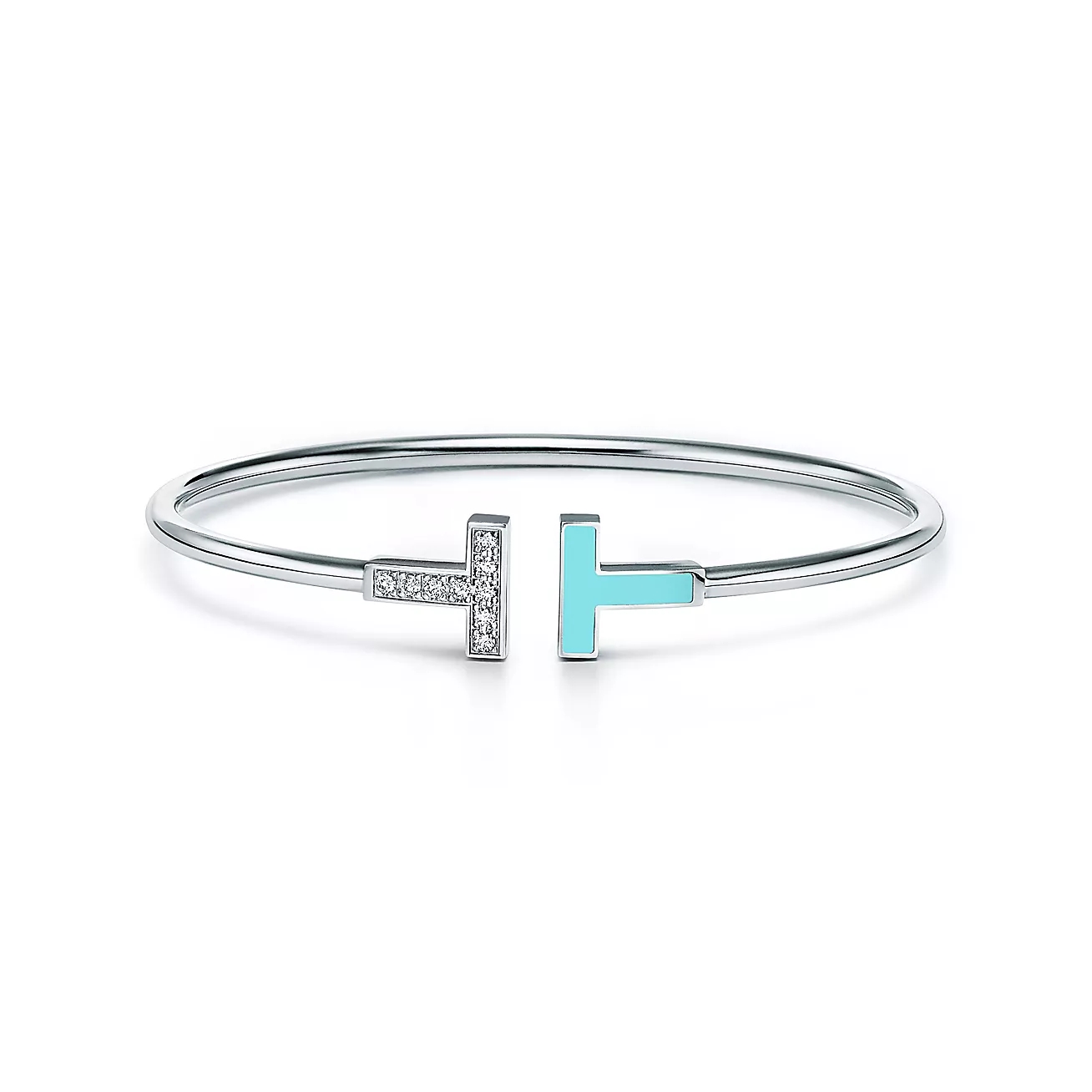T.F. T Diamond and Turquoise Wire Bracelet - Gorchic - $48.99
