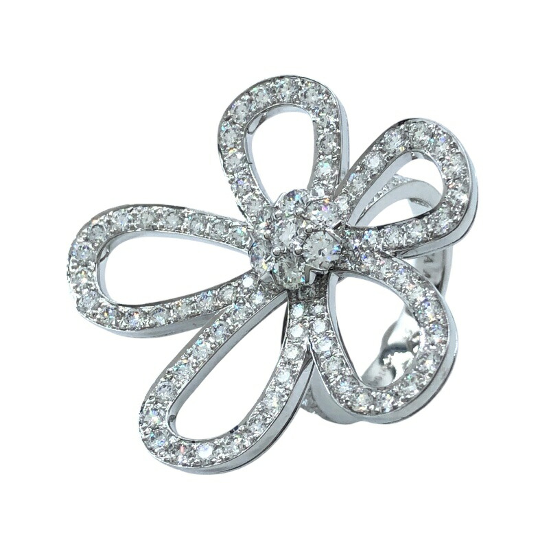 VAC Flowerlace ring, White gold, diamonds - Gorchic - $39.99