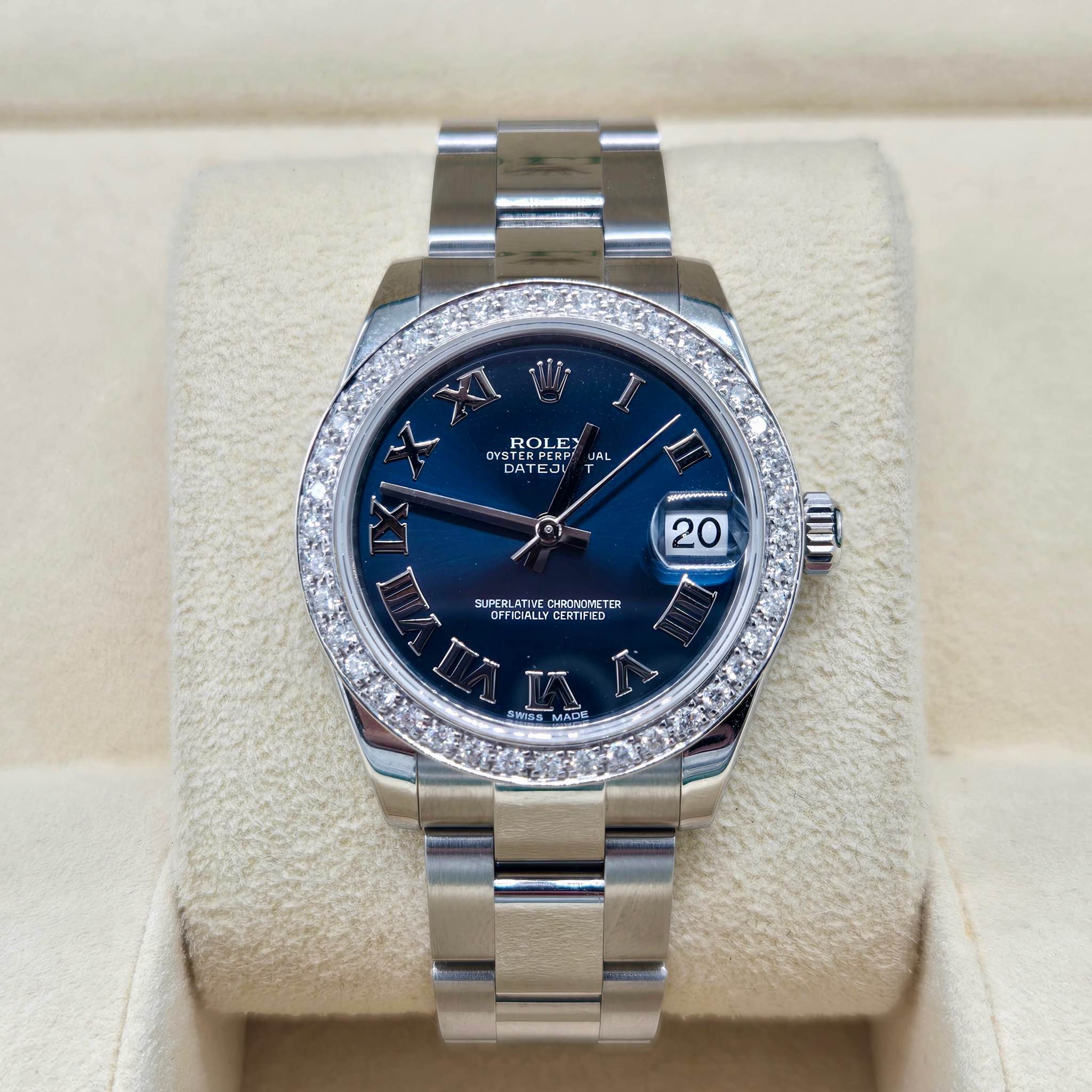 Rolex Datejust Rolex watch, Oystersteel, White Gold, Diamonds, Classic Size - Gorchic - $109.99