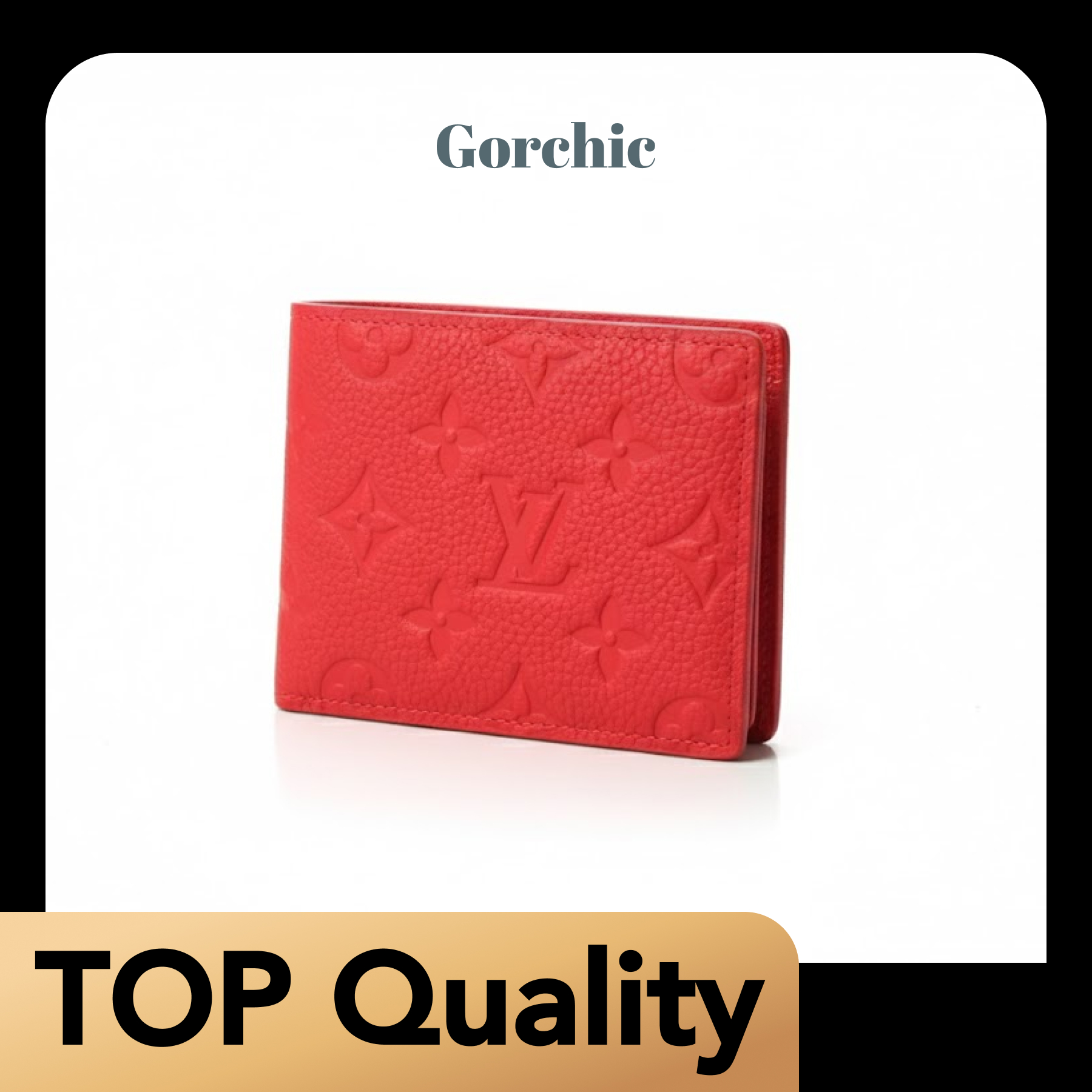[TOP]Designer Red Taurillon Leather Slender Wallet - Gorchic - $131.99