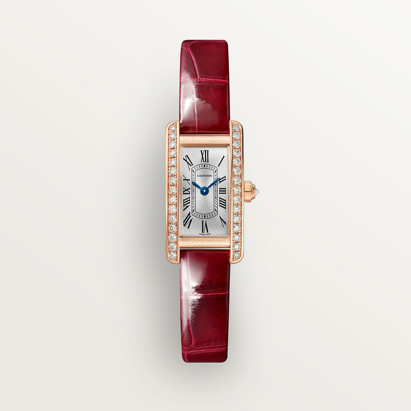 Cartyer Tank Américaine Cartyer watch, Yellow Gold, Diamonds, Mini Model - Gorchic - $109.99