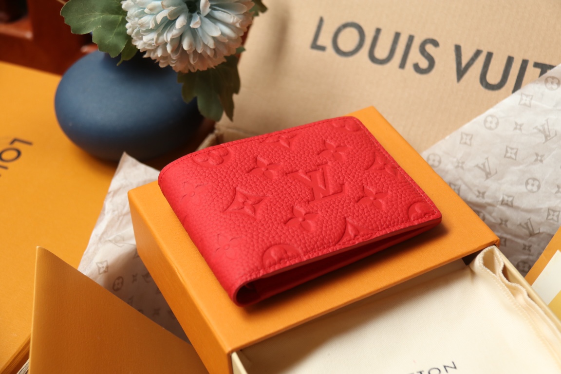 [TOP]Designer Red Taurillon Leather Slender Wallet - Gorchic - $131.99