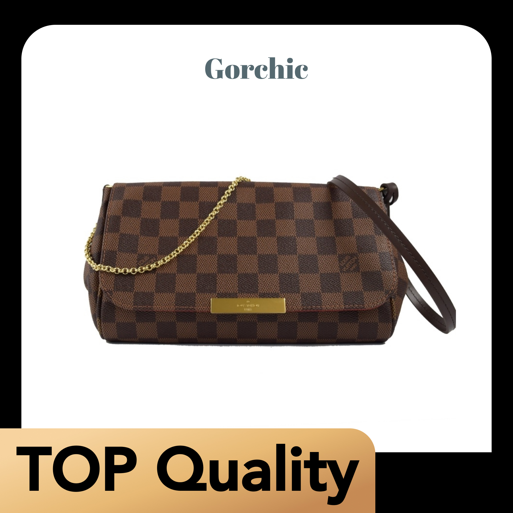 [TOP]Designer Favorite MM Checkerboard Chain Shoulder Bag - Black - Gorchic - $195.99