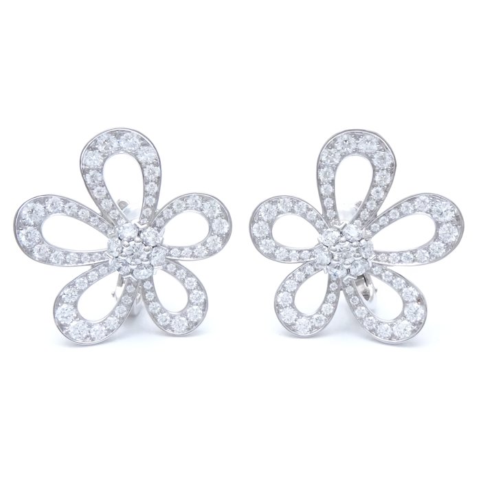 VAC Flowerlace earrings, White gold, diamonds - Gorchic - $44.99