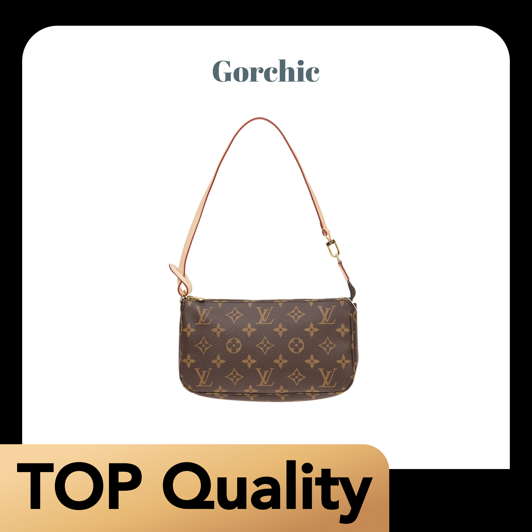 [TOP]Designer Bags Pochette Acc Shoulder Bag/Handbag - Brown - Gorchic - $147.99