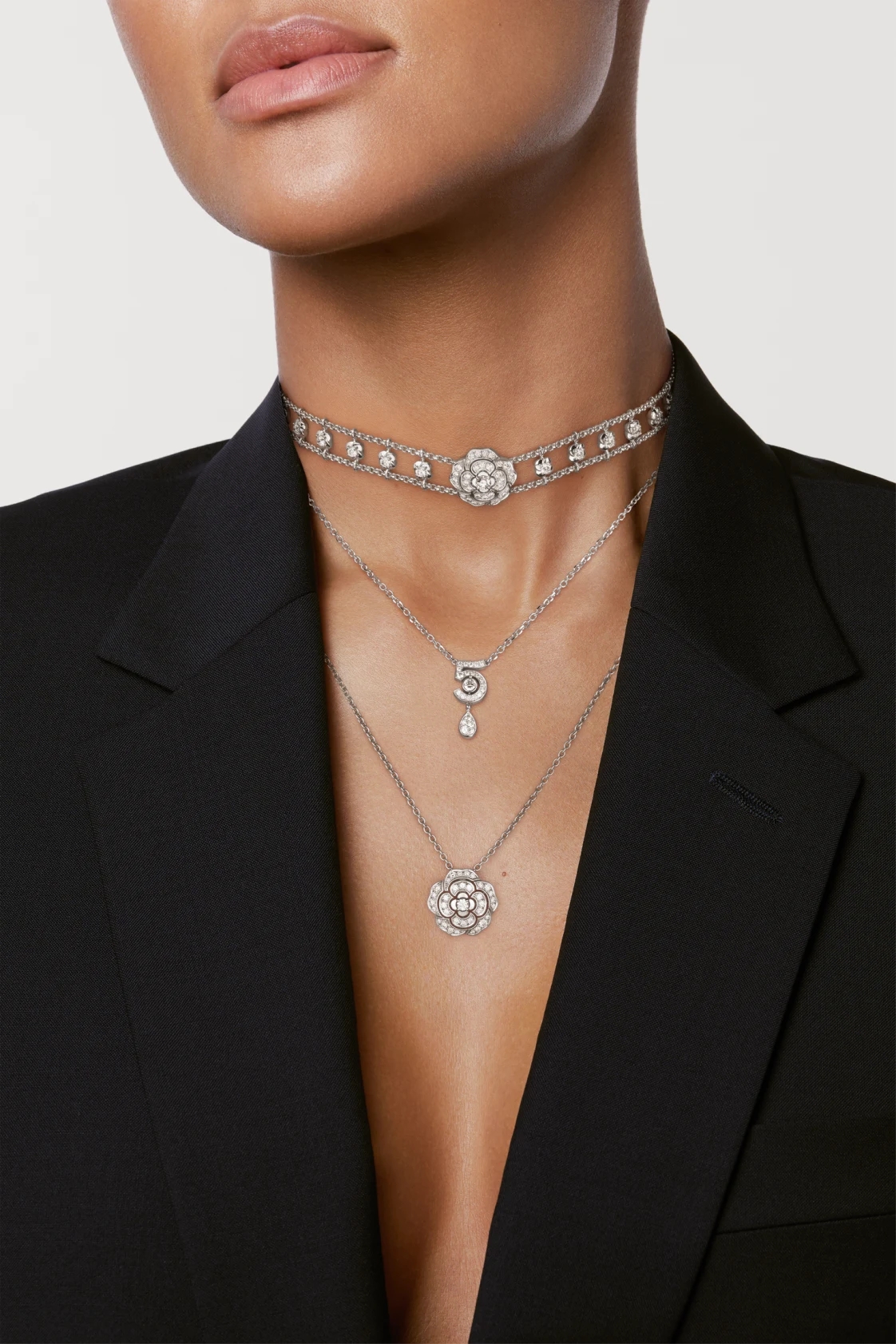 CC Inspired Bouton de Camélia choker necklace - Gorchic - $98.99