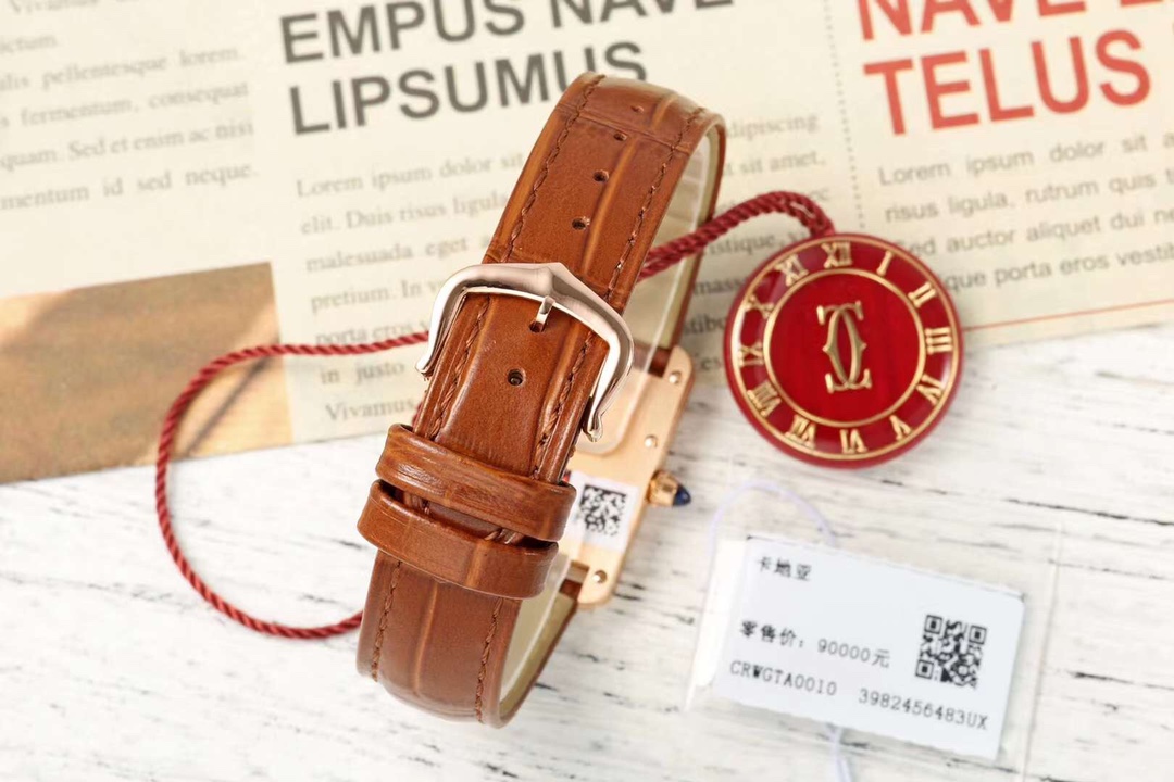 Cartyer TankLouis Cartyer watch, Rose Gold, Small Model - Gorchic - $125.99