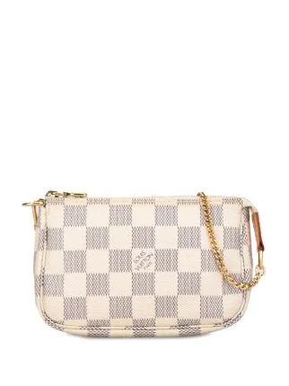[TOP]Designer Damier Azur Mini Pochette Accessoires Handbag - White - Gorchic - $142.99