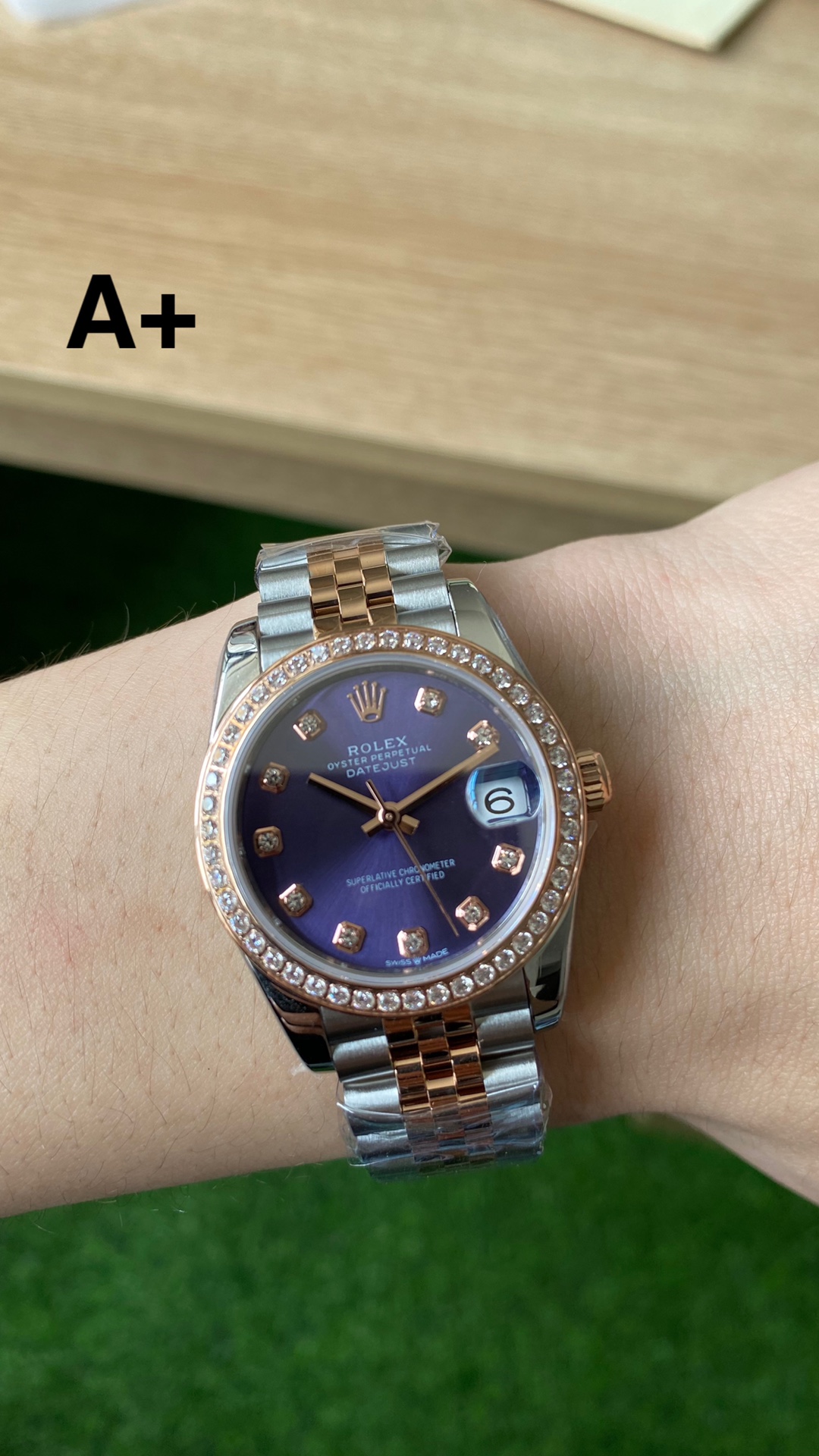 Rolex Datejust Rolex watch, Oystersteel, Rose Gold, Diamonds, Classic Size - Gorchic - $118.99