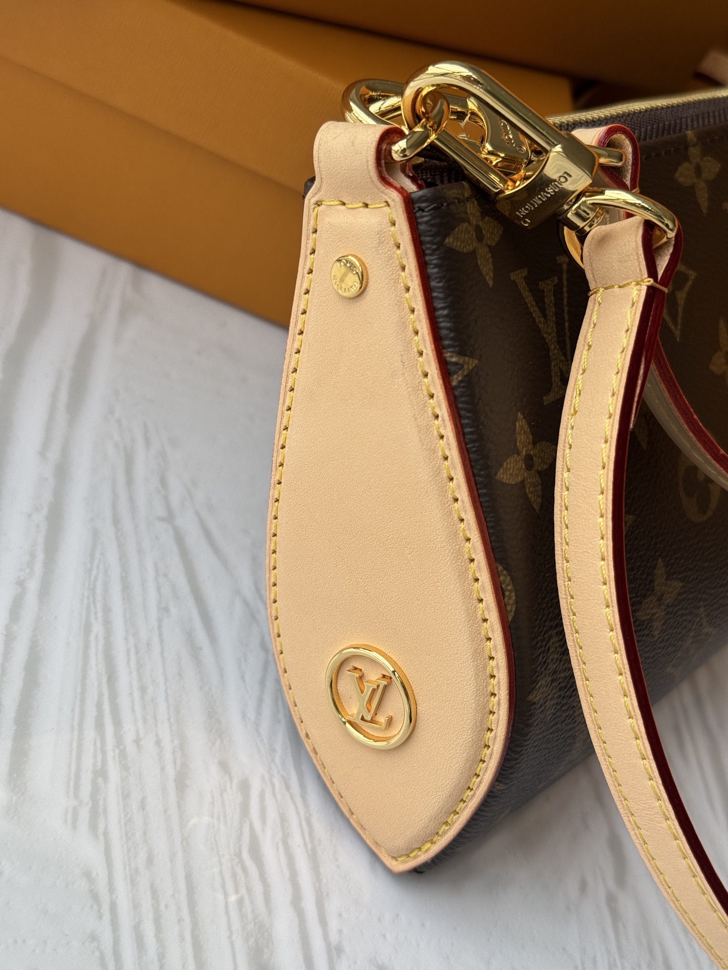 [TOP]Designer Monogram Pochette Tirette Gold Buckle Shoulder Bag - Brown - Gorchic - $199.99