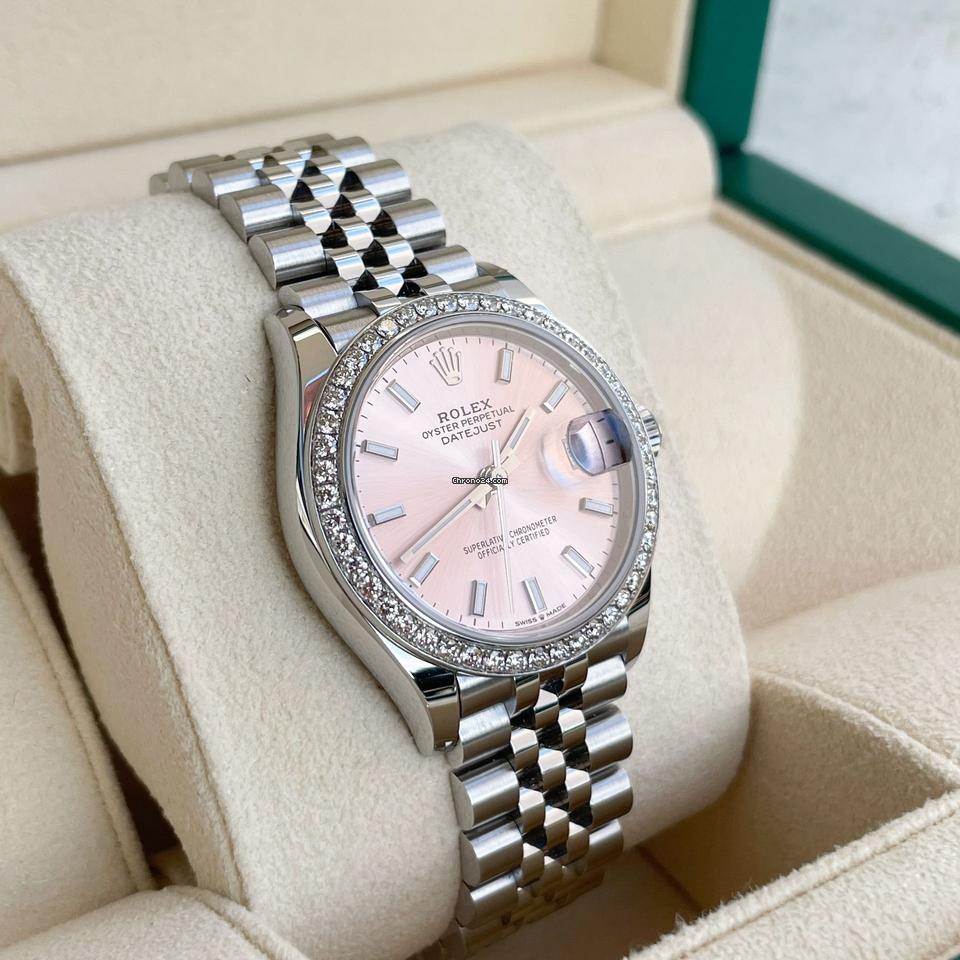 Rolex Datejust Rolex watch, Oystersteel, White Gold, Diamonds, Classic Size - Gorchic - $109.99