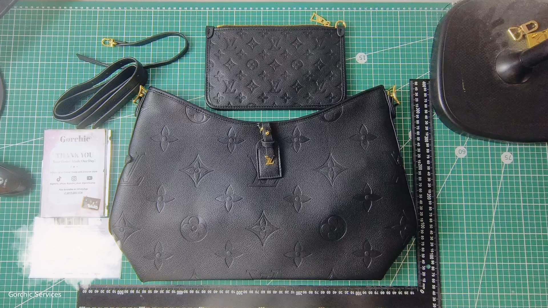 Designer Monogram  CarryAll MM - Black Bag - Gorchic - $118.99