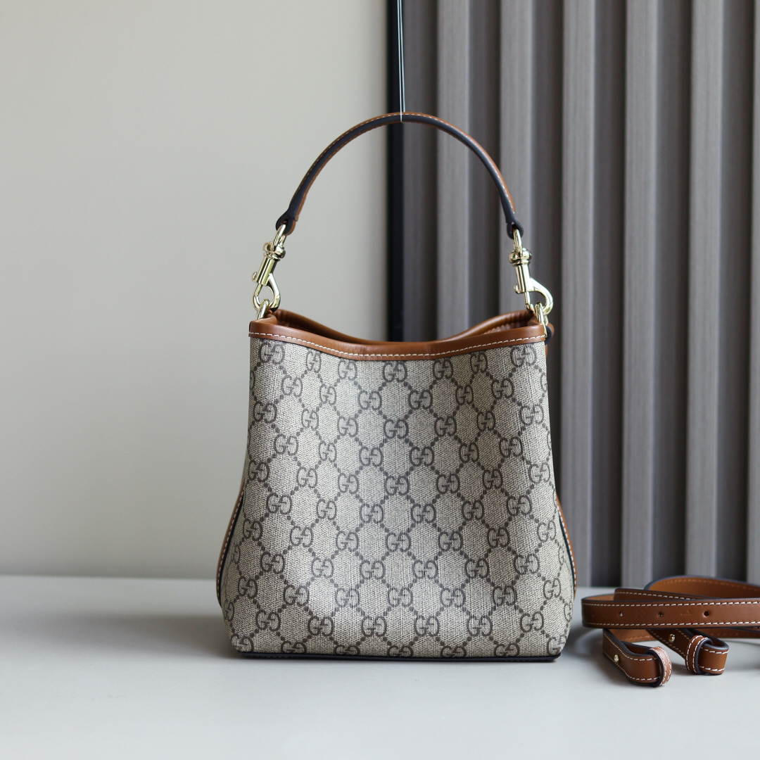 [TOP]Double-G GG Emblem bucket bag - Small - Gorchic - $286.99