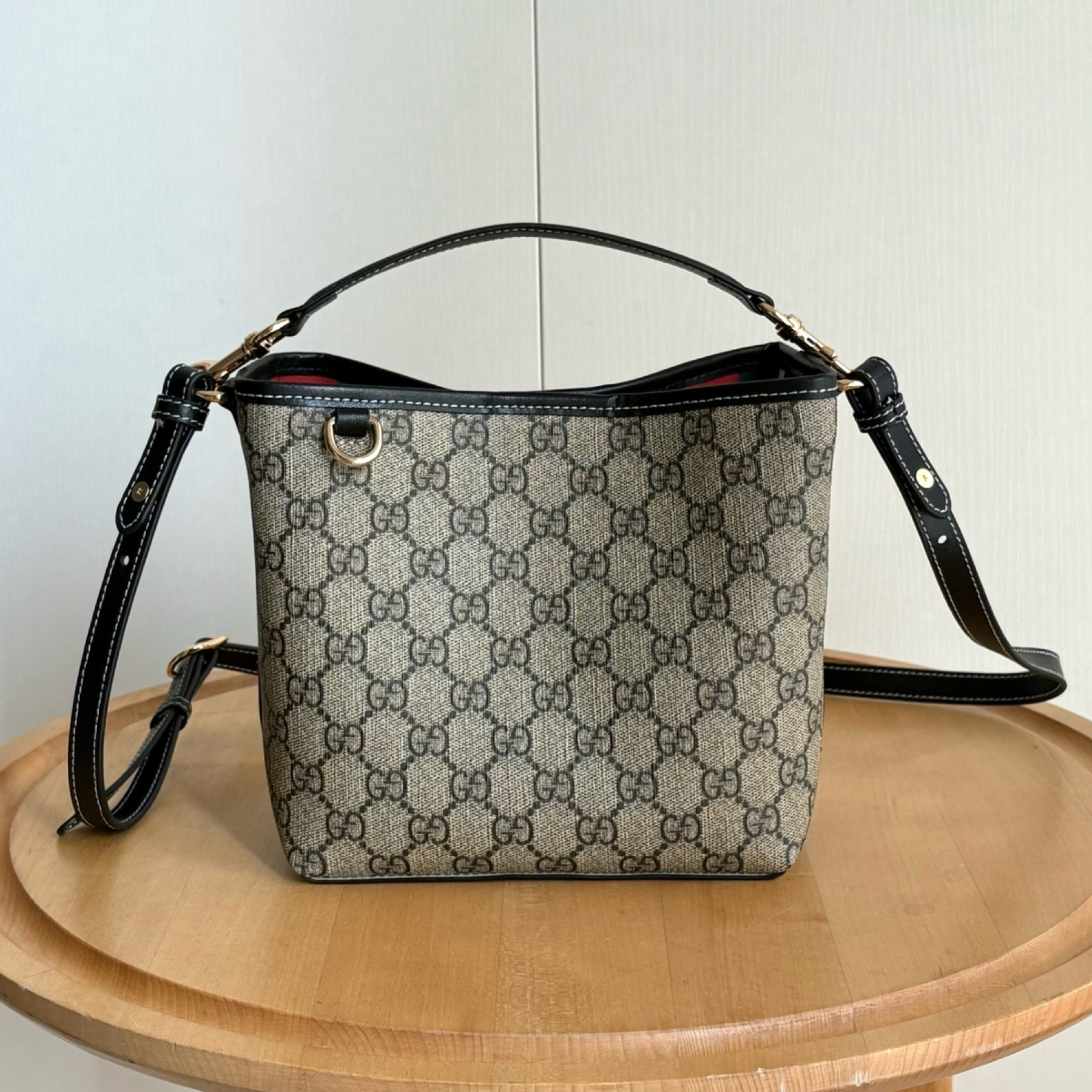 Double-G GG Emblem Bucket Bag - Black - Gorchic - $120.99