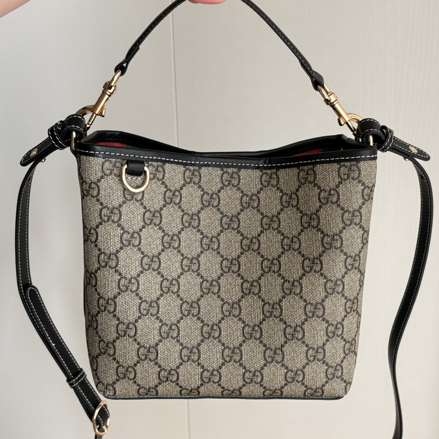 Double-G GG Emblem Bucket Bag - Black - Gorchic - $120.99