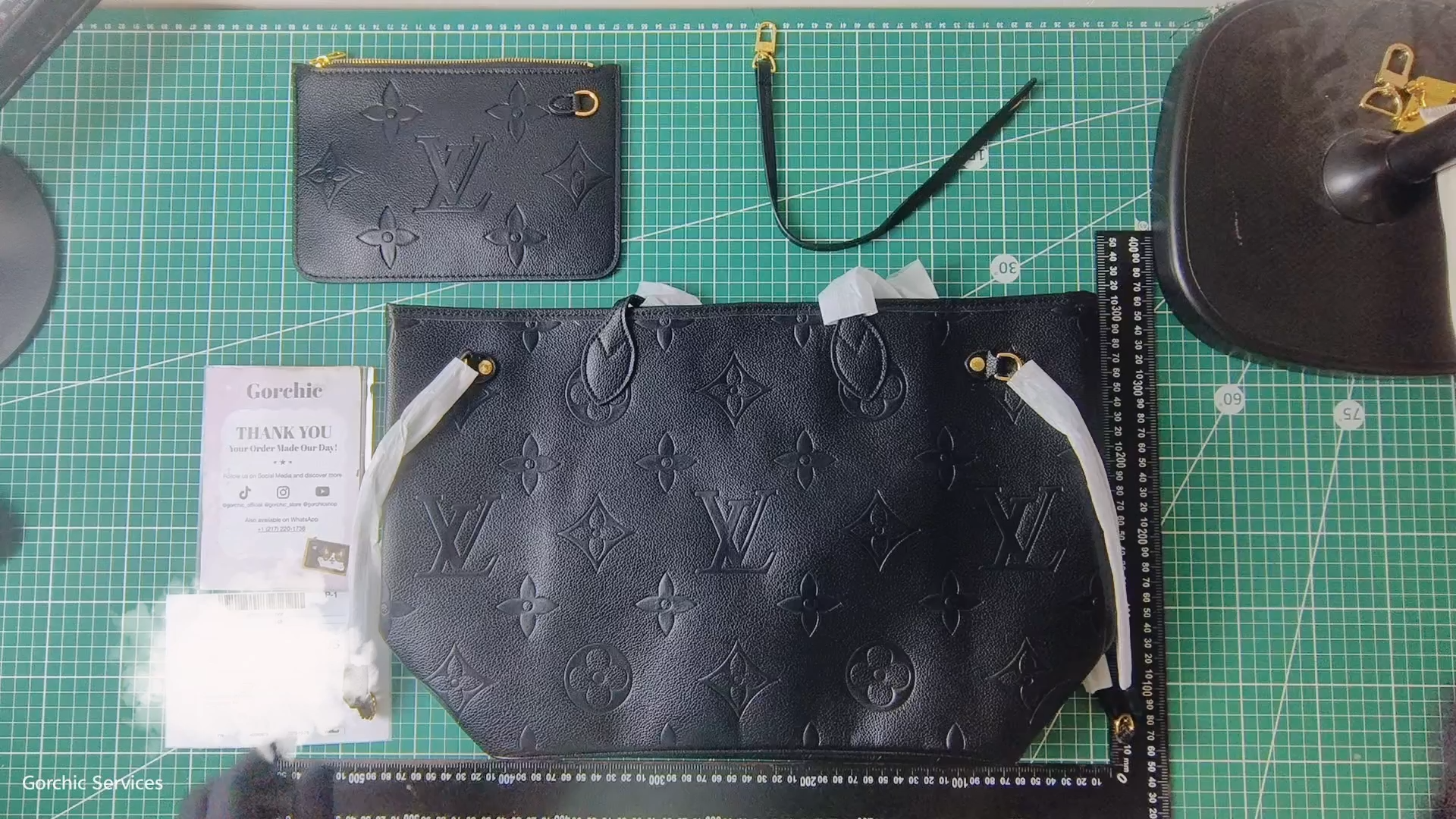 Designer Monogram Neverfull Black Embossed Medium Handbag - Gorchic - $118.99