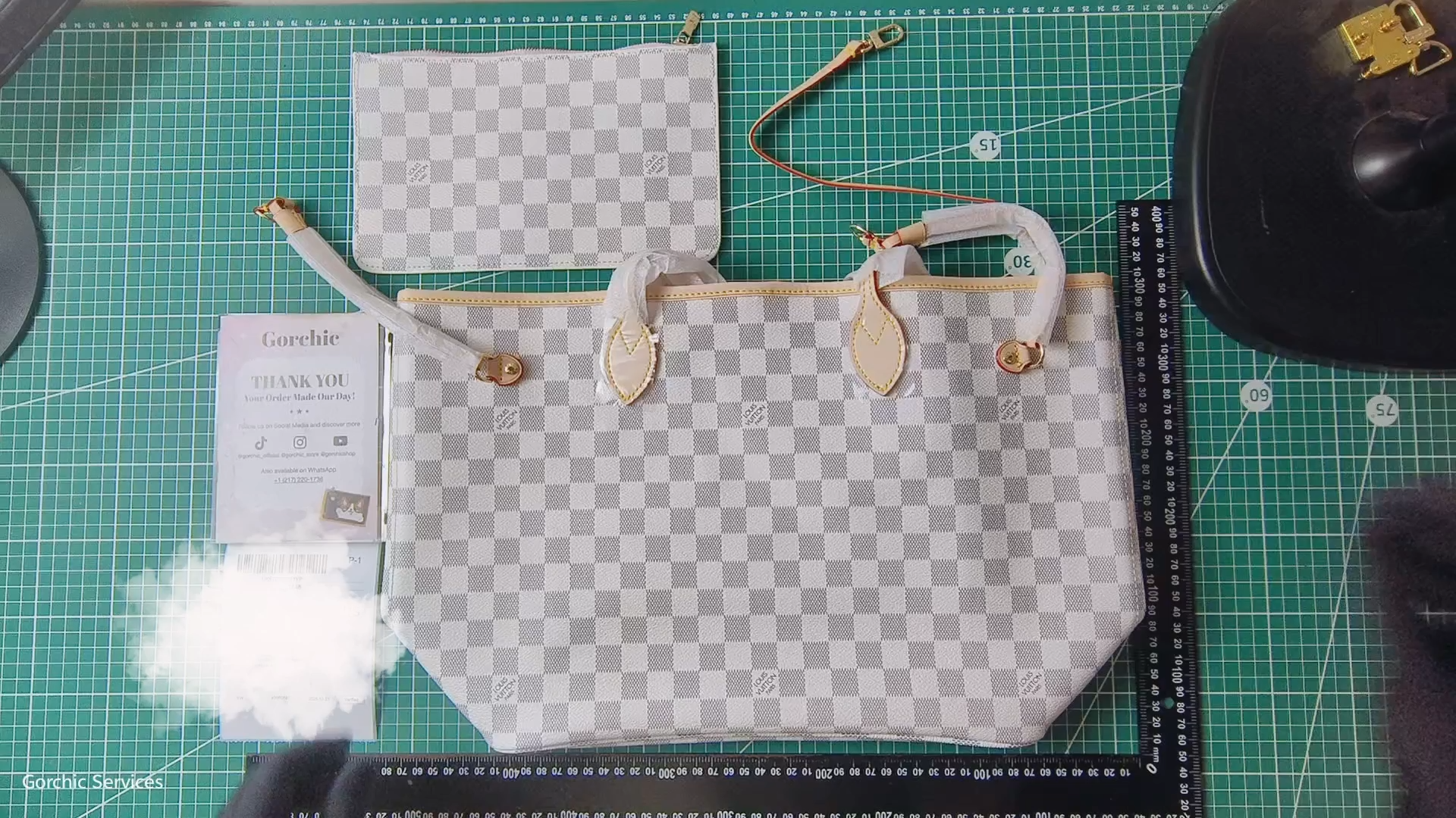 Designer Monogram Damier Azur Neo Neverfull MM - Bag - Gorchic - $110.99