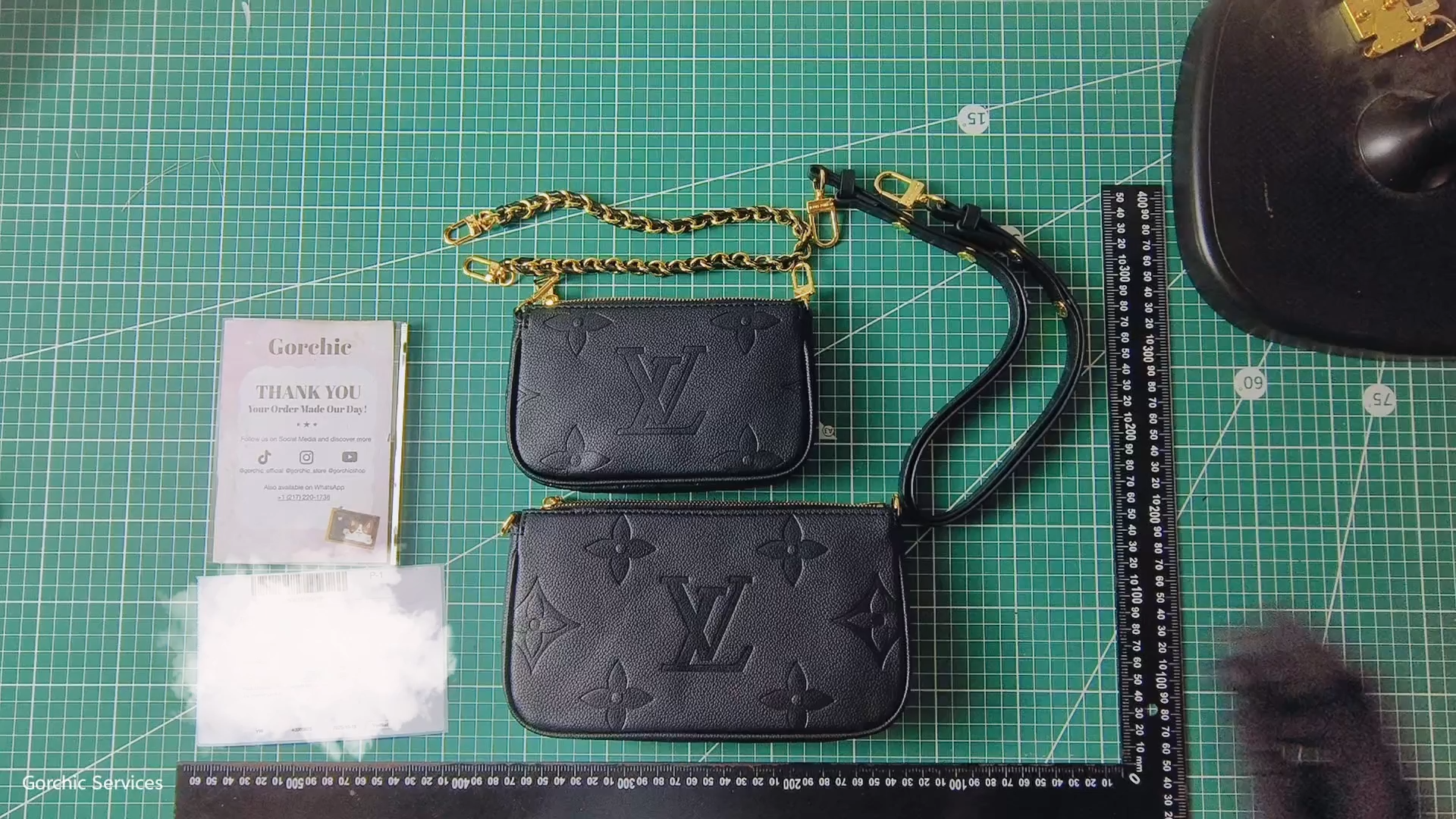 Designer Monogram Multi Pochette Accessoires Crossbody Black Bag - Gorchic - $108.99