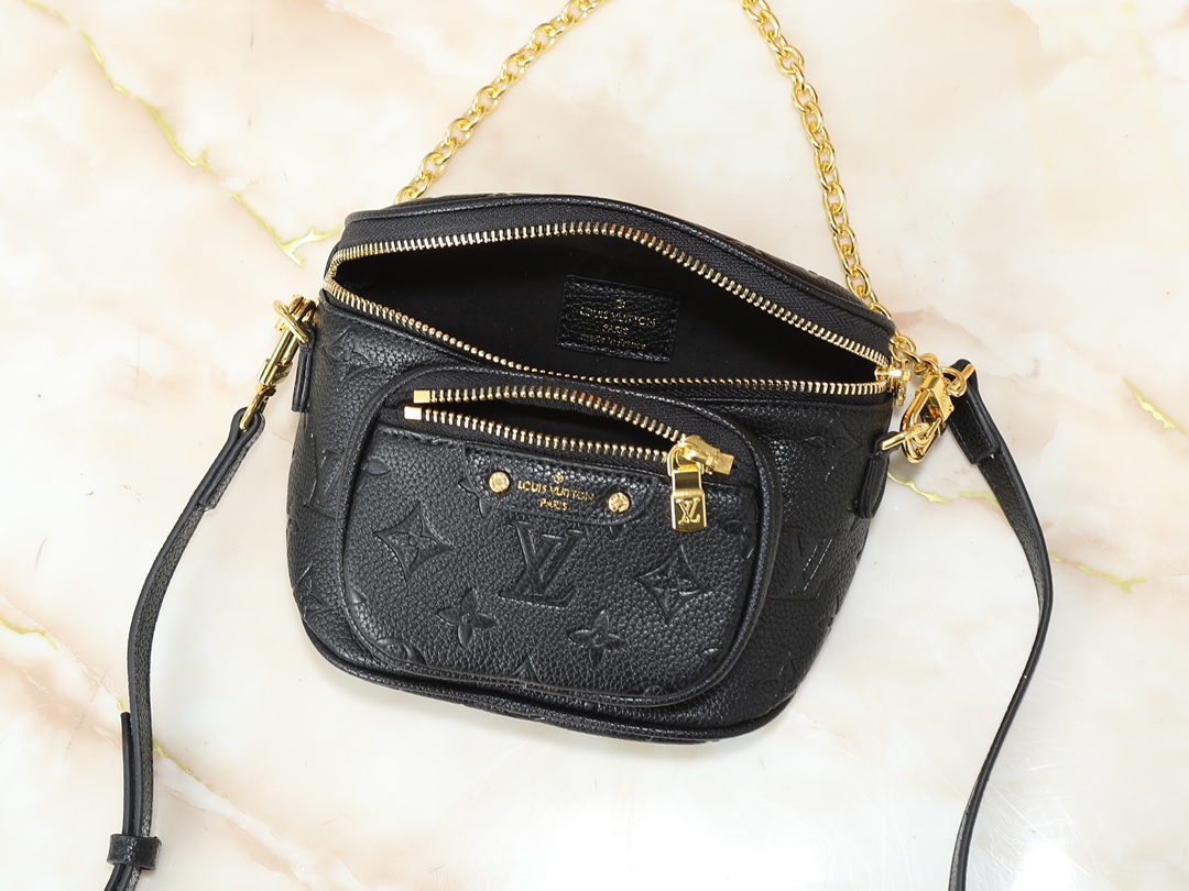Designer Monogram Empreinte Monogram Leather Black Bumbag - Bag - Gorchic - $119.99