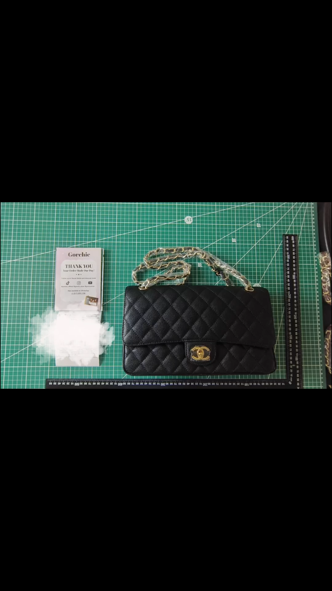 CC Inspired Classic Flag Bag Jumbo Classic Double Flap Bag Black Caviar Gold Hardware - Bag - Gorchic - $125.99