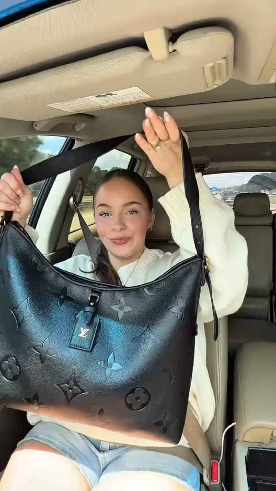 Designer Monogram  CarryAll MM - Black Bag - Gorchic - $118.99