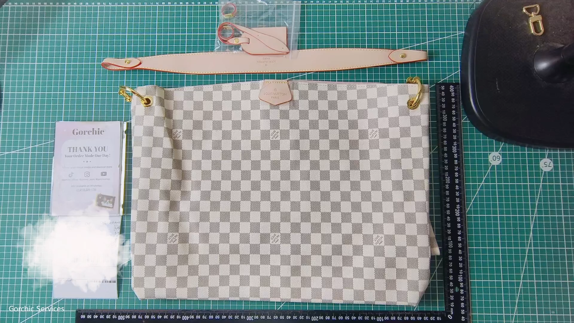 Designer Monogram Graceful MM Damier Azur Canvas Shoulder Bag - Gorchic - $120.99