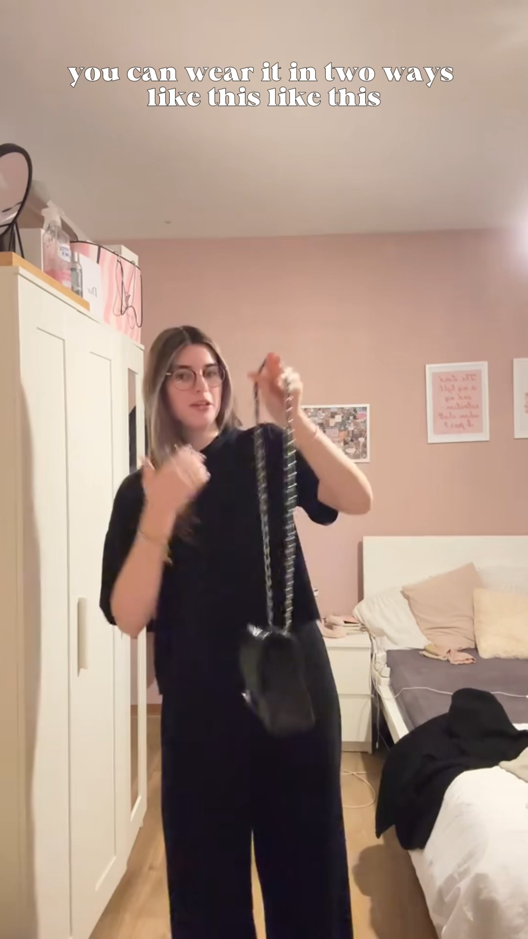 CC Inspired Classic Flag Bag Medium Classic Double Flap Bag SO Black Crumpled Calfskin Sier Hardware - Bag - Gorchic - $125.99