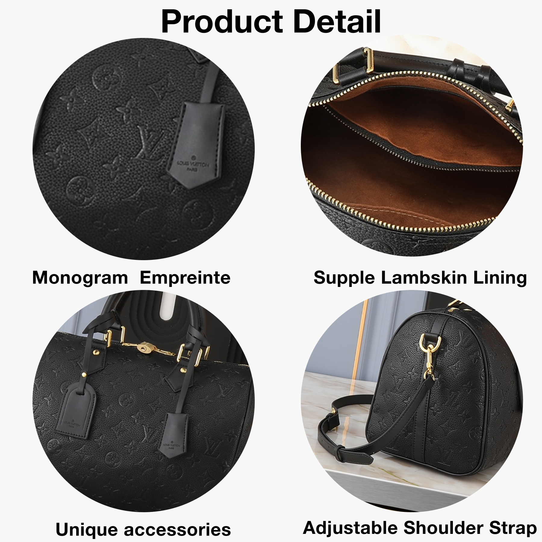 Designer Monogram Speedy Soft 30 Bag-Black - Bag - Gorchic - $124.99