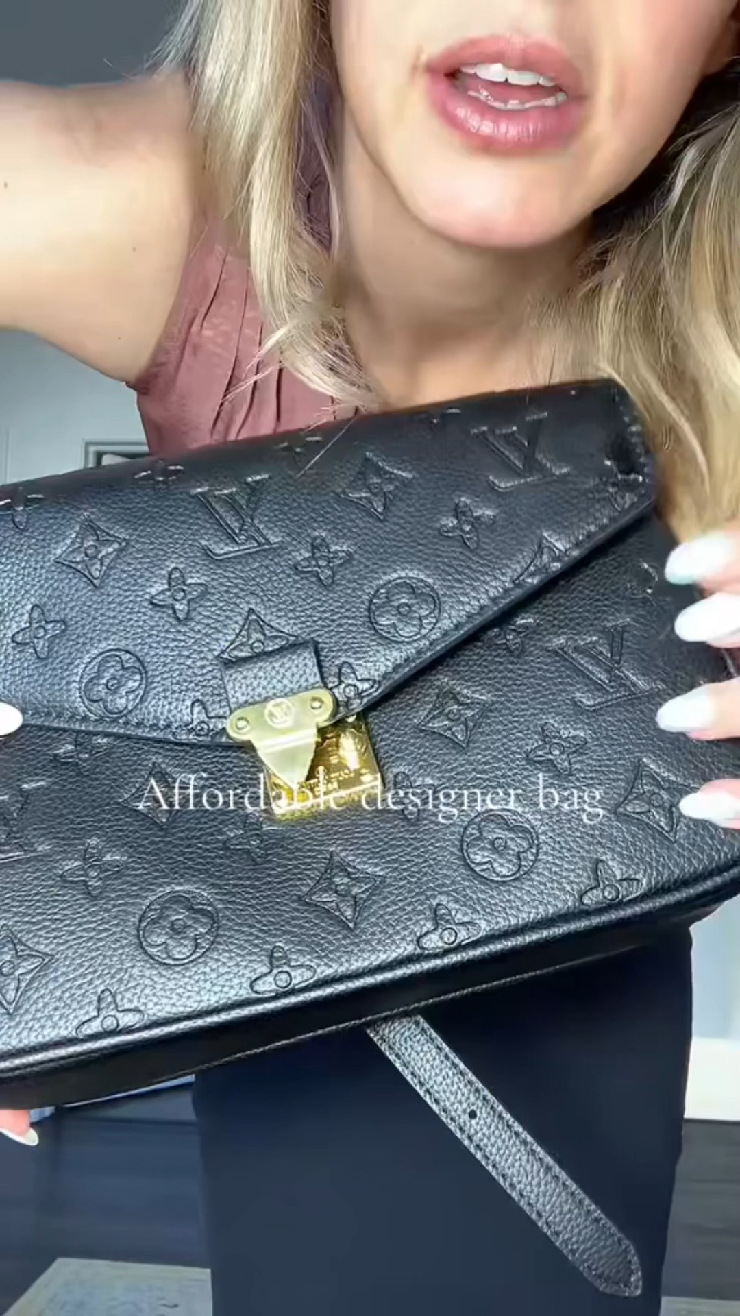 Designer Monogram Empreinte Monogram Leather Black Pochette Métis - Bag - Gorchic - $124.99