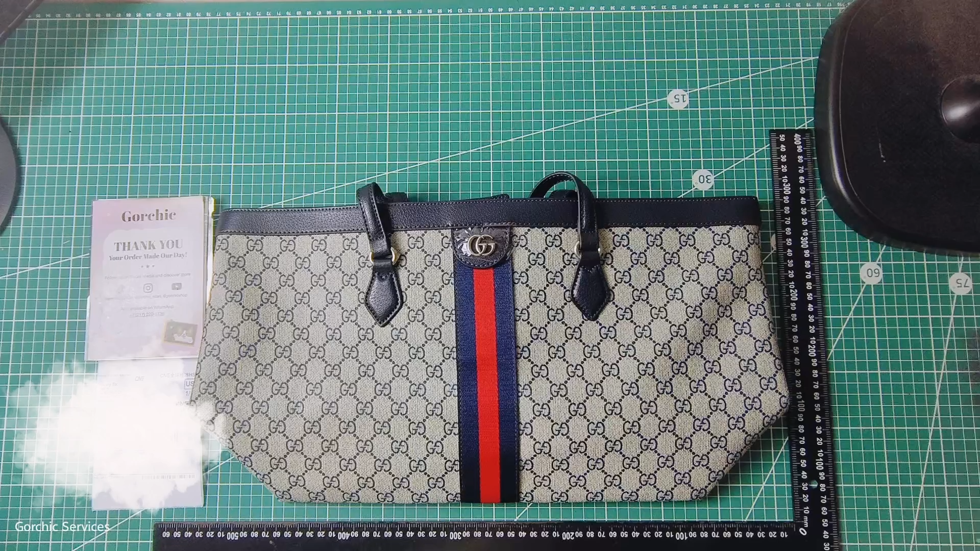 Double-G Ophidia medium tote bag Blue- Bag - Gorchic - $124.99