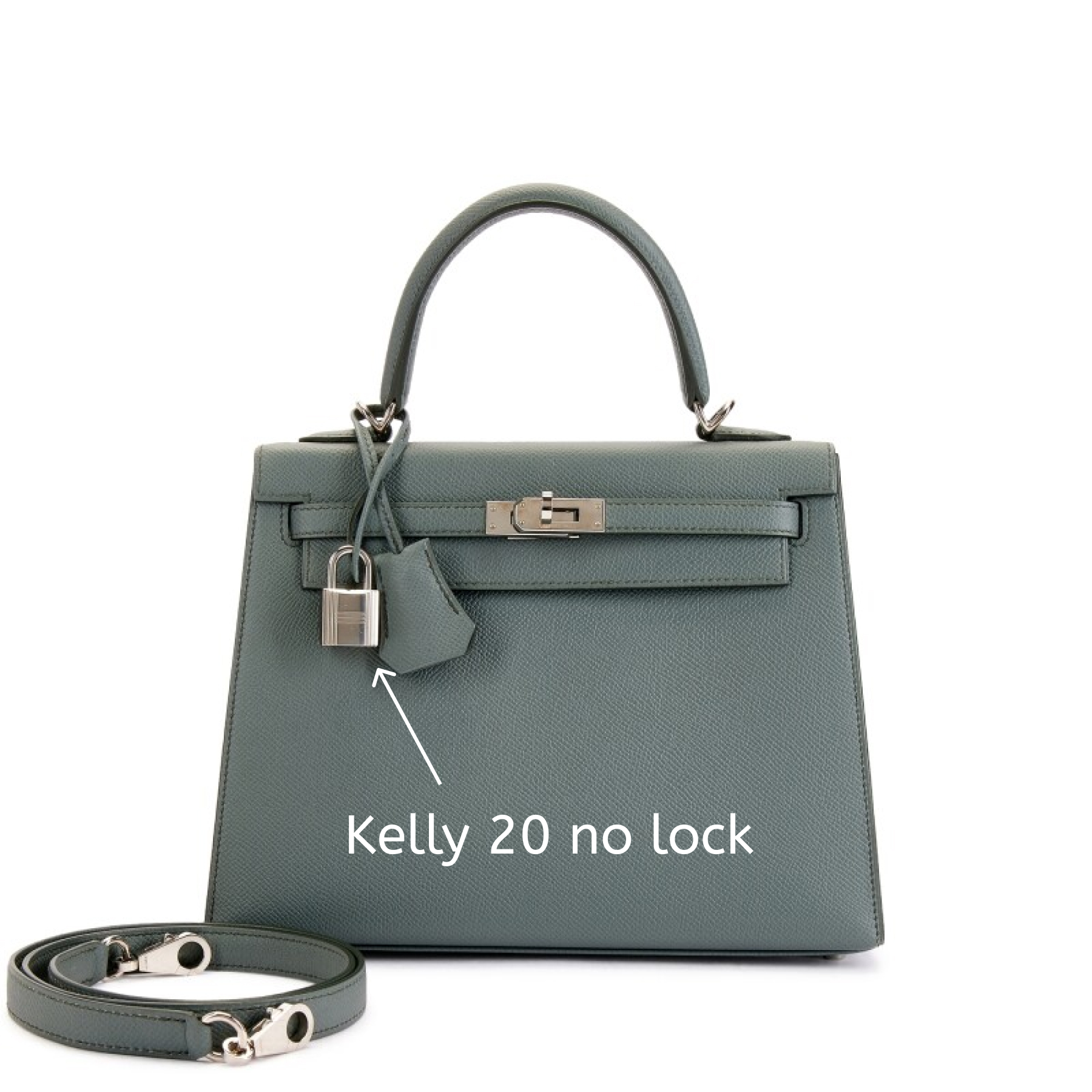 H-Inspired Vert Amande Epsom Kelly Sellier Palladium Hardware - Gorchic - $156.99