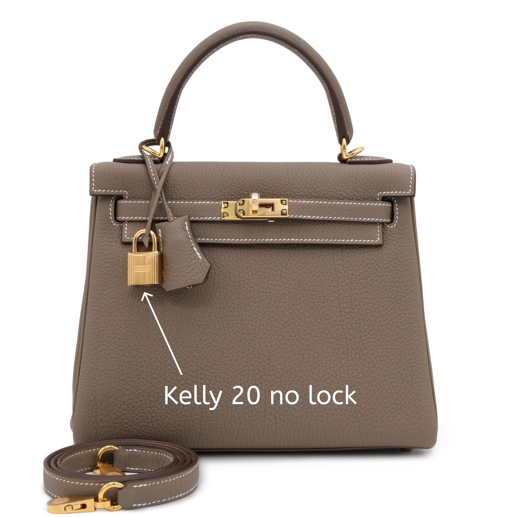 H-Inspired Etoupe Togo Kelly Retourne Gold Hardware - Gorchic - $175.99