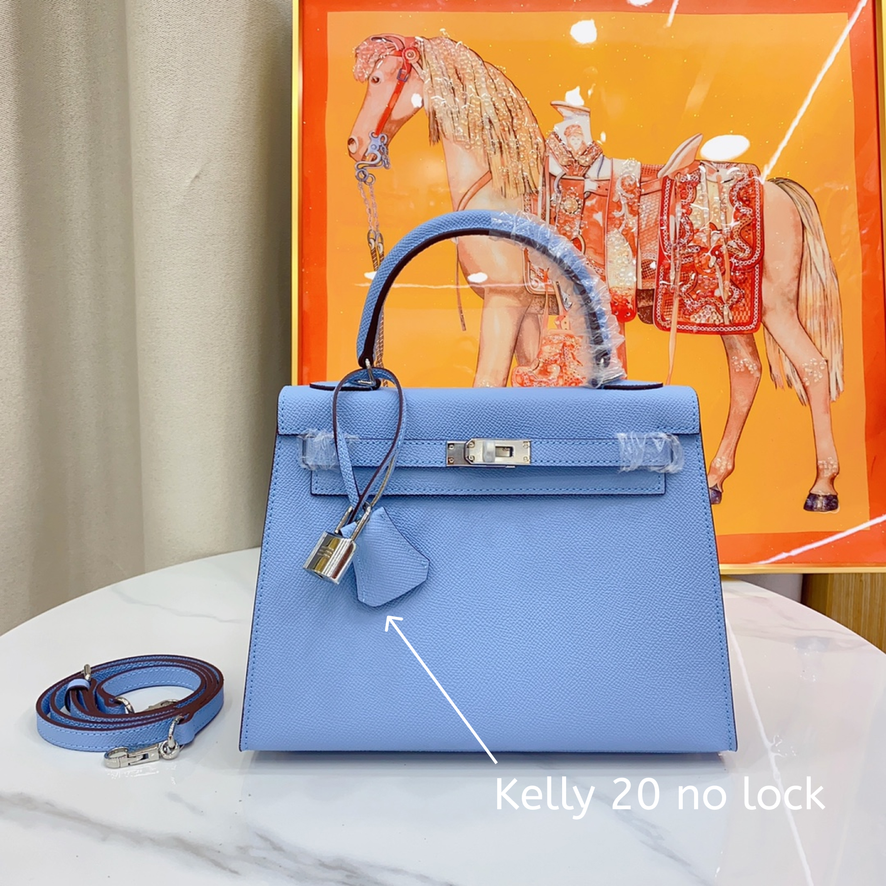 H-Inspired Kelly Haze Light Blue Silver Hardware - Bag - Gorchic - $156.99