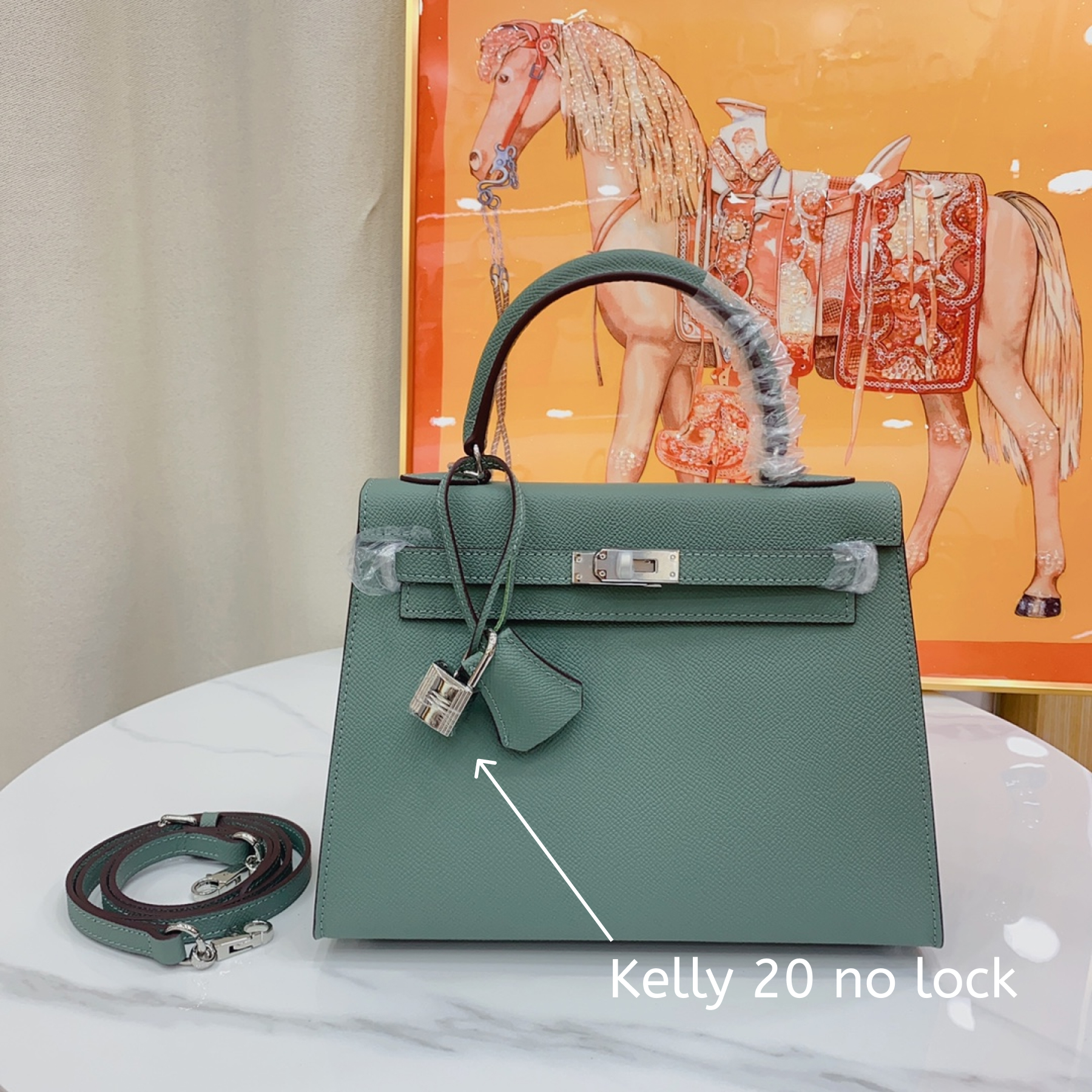 H-Inspired Kelly Haze Green Silver Hardware - Bag - Gorchic - $156.99