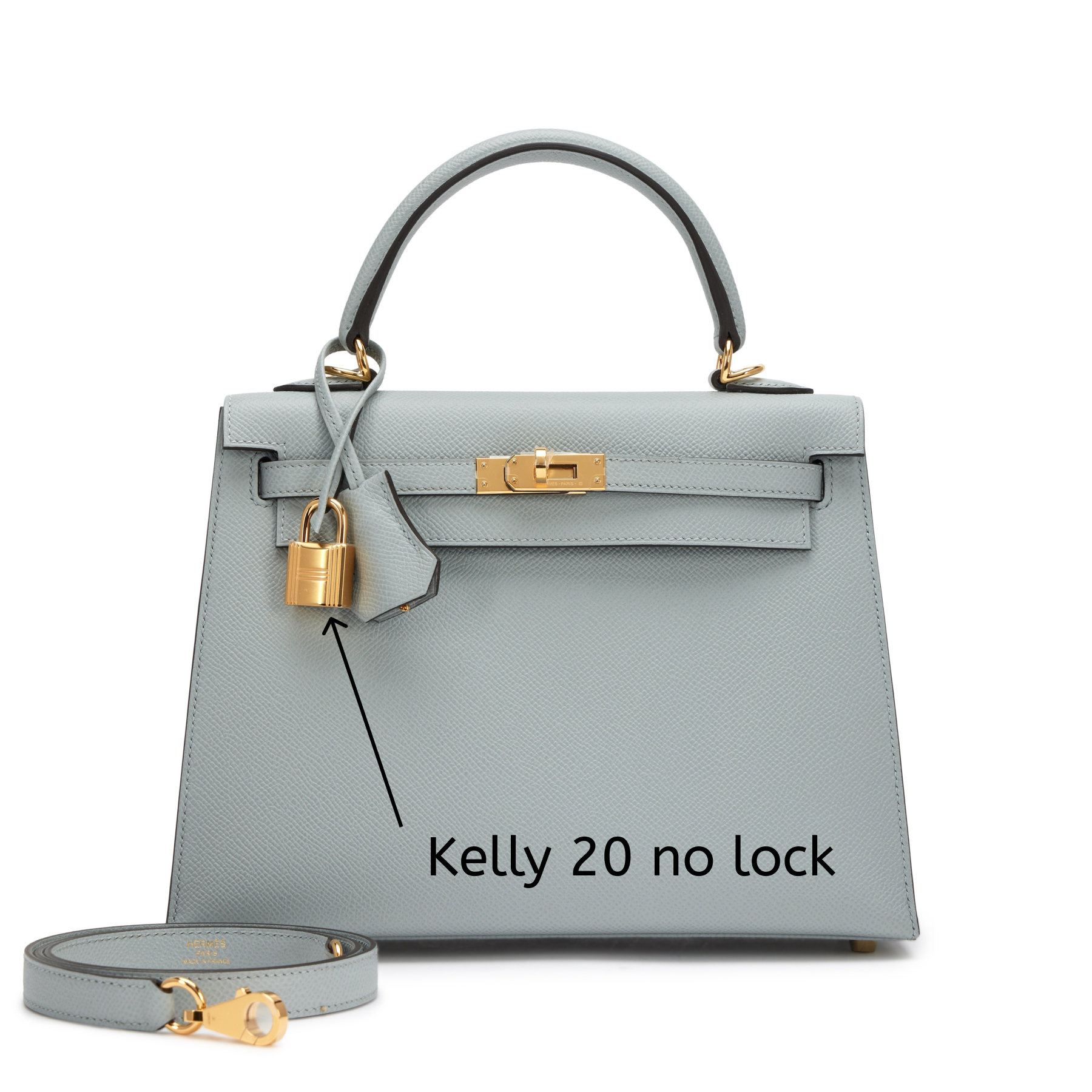 H-Inspired Bleu Glacier Epsom Sellier Kelly Gold Hardware - Gorchic - $156.99