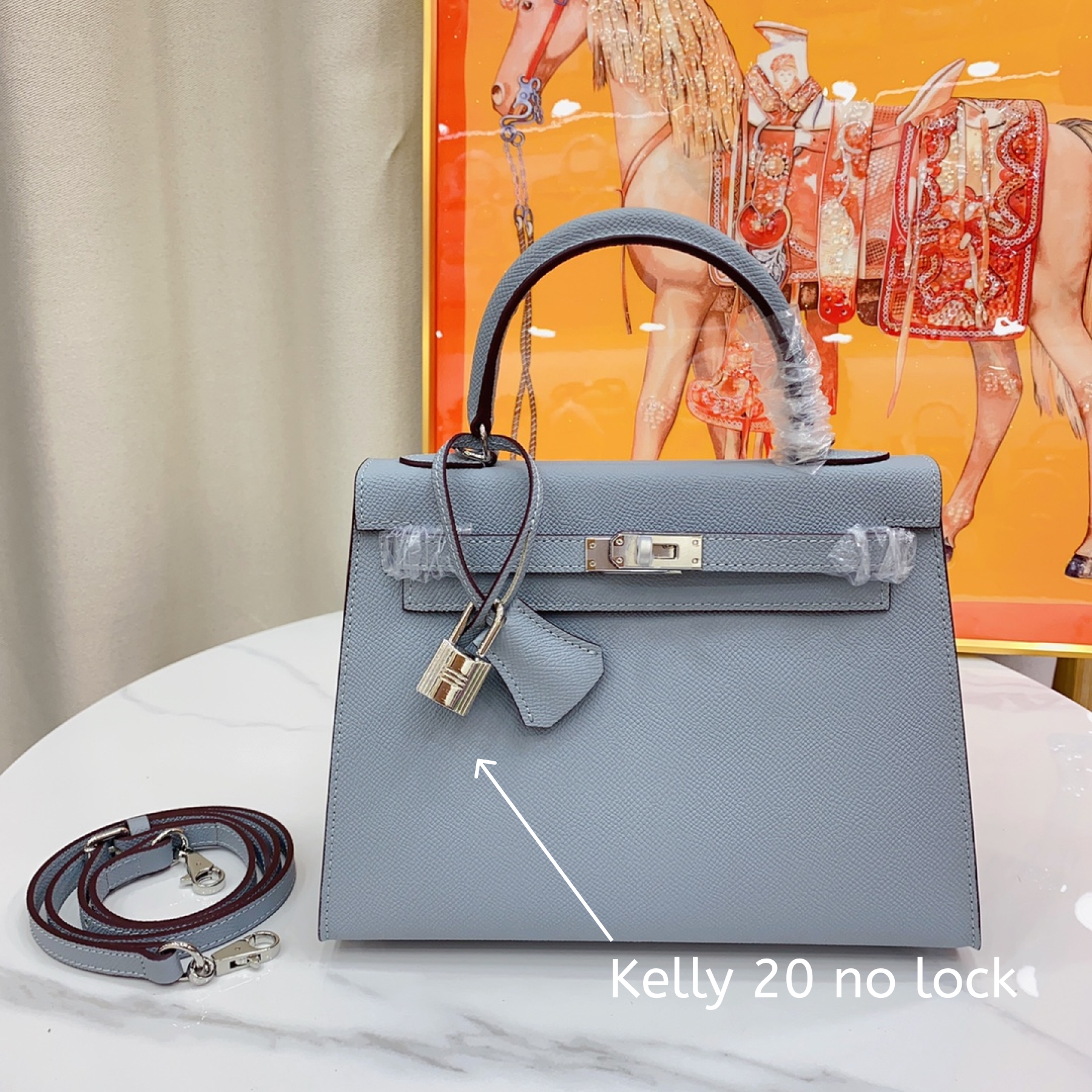 H-Inspired Kelly Haze Blue Silver Hardware - Bag - Gorchic - $156.99