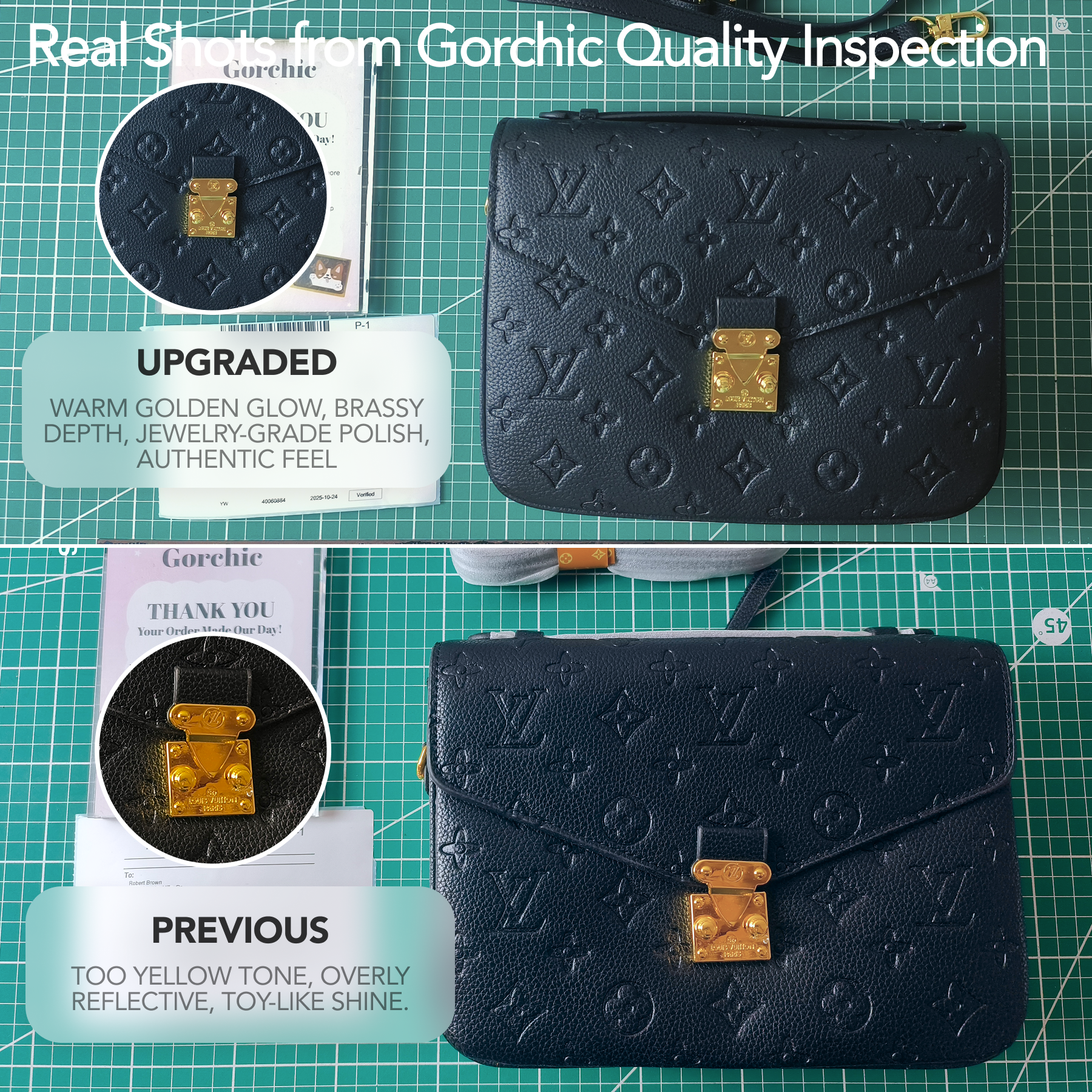 Designer Monogram Empreinte Monogram Leather Black Pochette Métis - Bag - Gorchic - $124.99