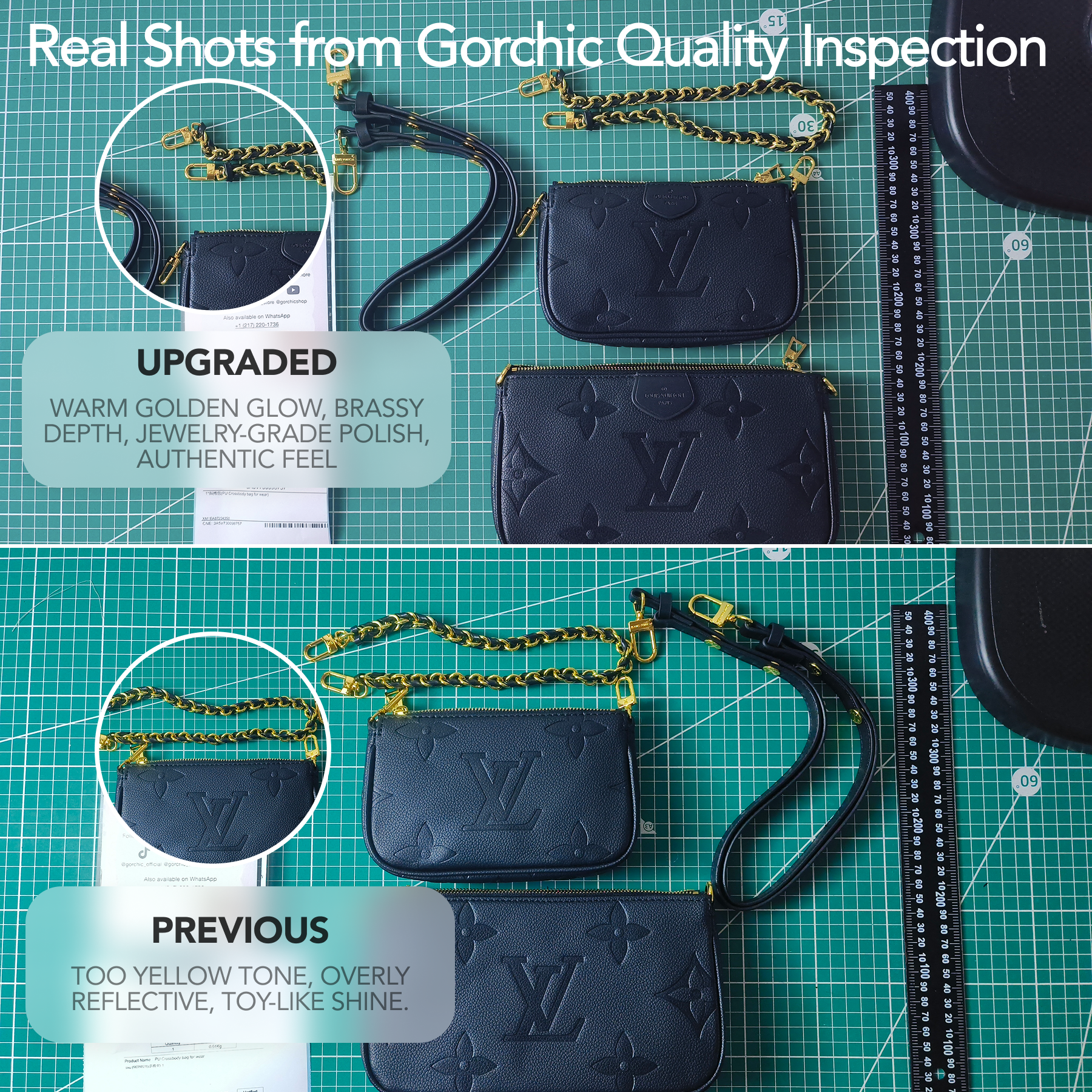 Designer Monogram Multi Pochette Accessoires Crossbody Black Bag - Gorchic - $108.99