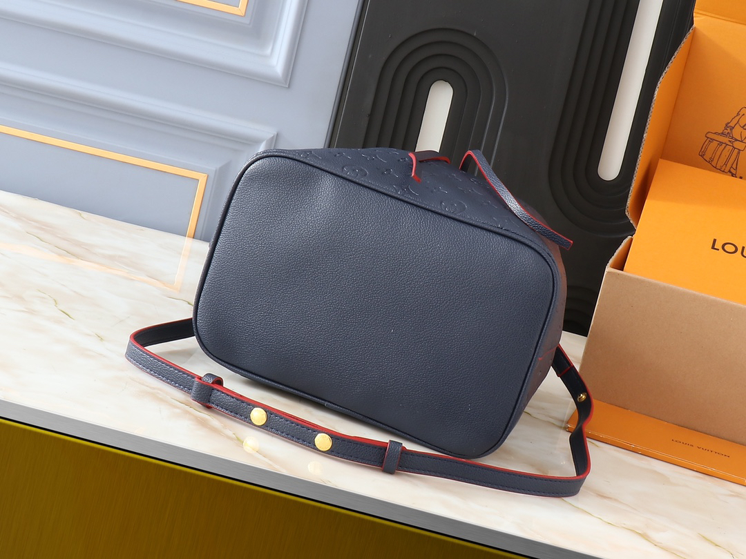 Designer Monogram  NeoNoe MM Bucket Blue Bag - Gorchic - $118.99