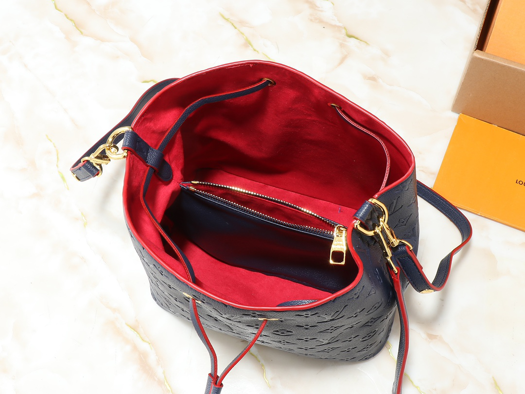 Designer Monogram  NeoNoe MM Bucket Blue Bag - Gorchic - $118.99