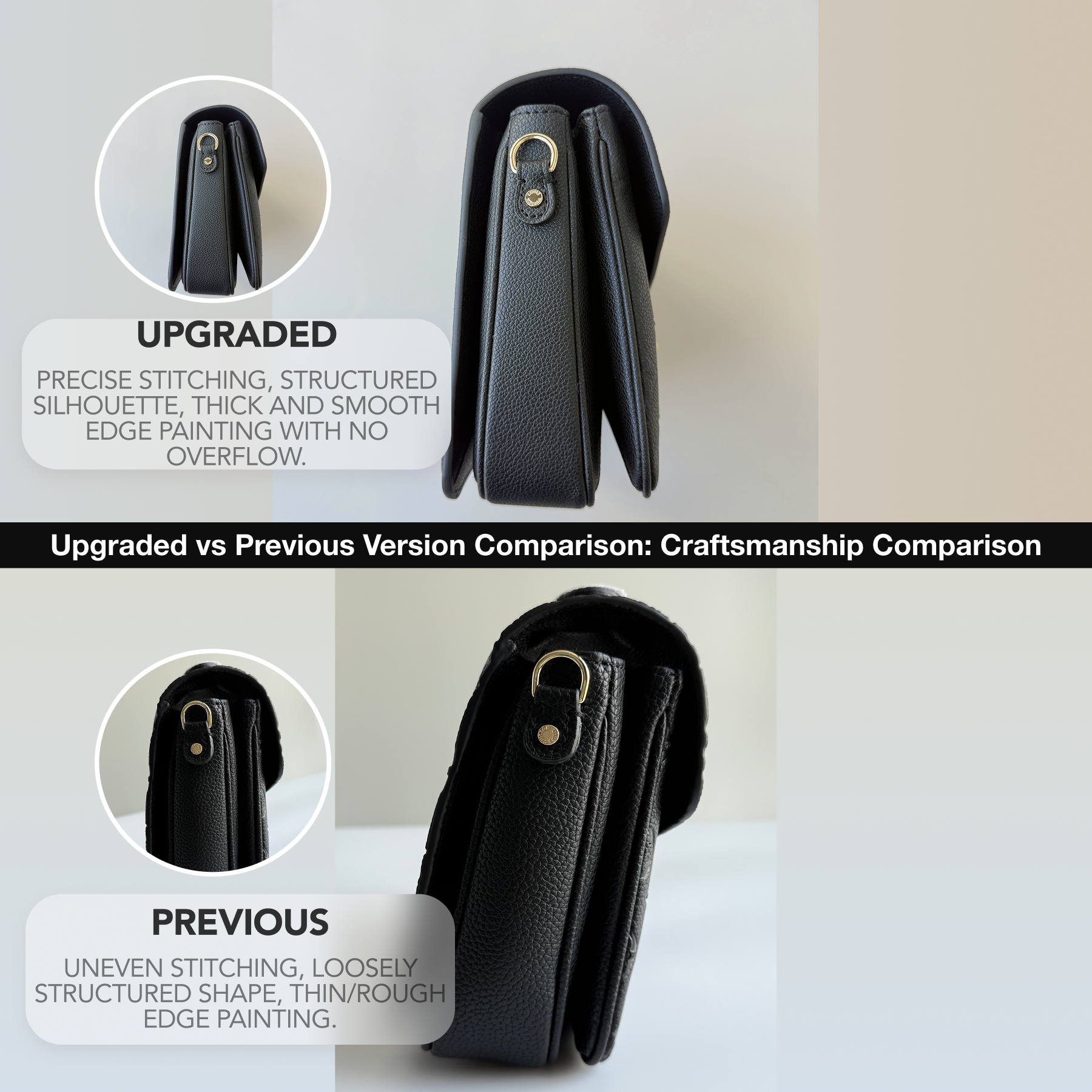 Designer Monogram Empreinte Monogram Leather Black Pochette Métis - Bag - Gorchic - $127.99