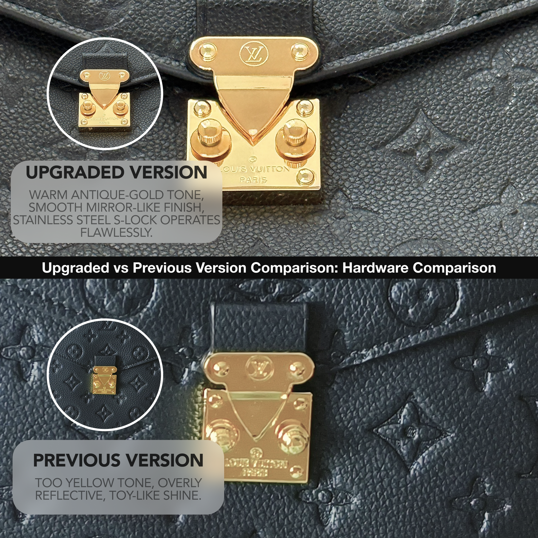 Designer Monogram Empreinte Monogram Leather Black Pochette Métis - Bag - Gorchic - $127.99