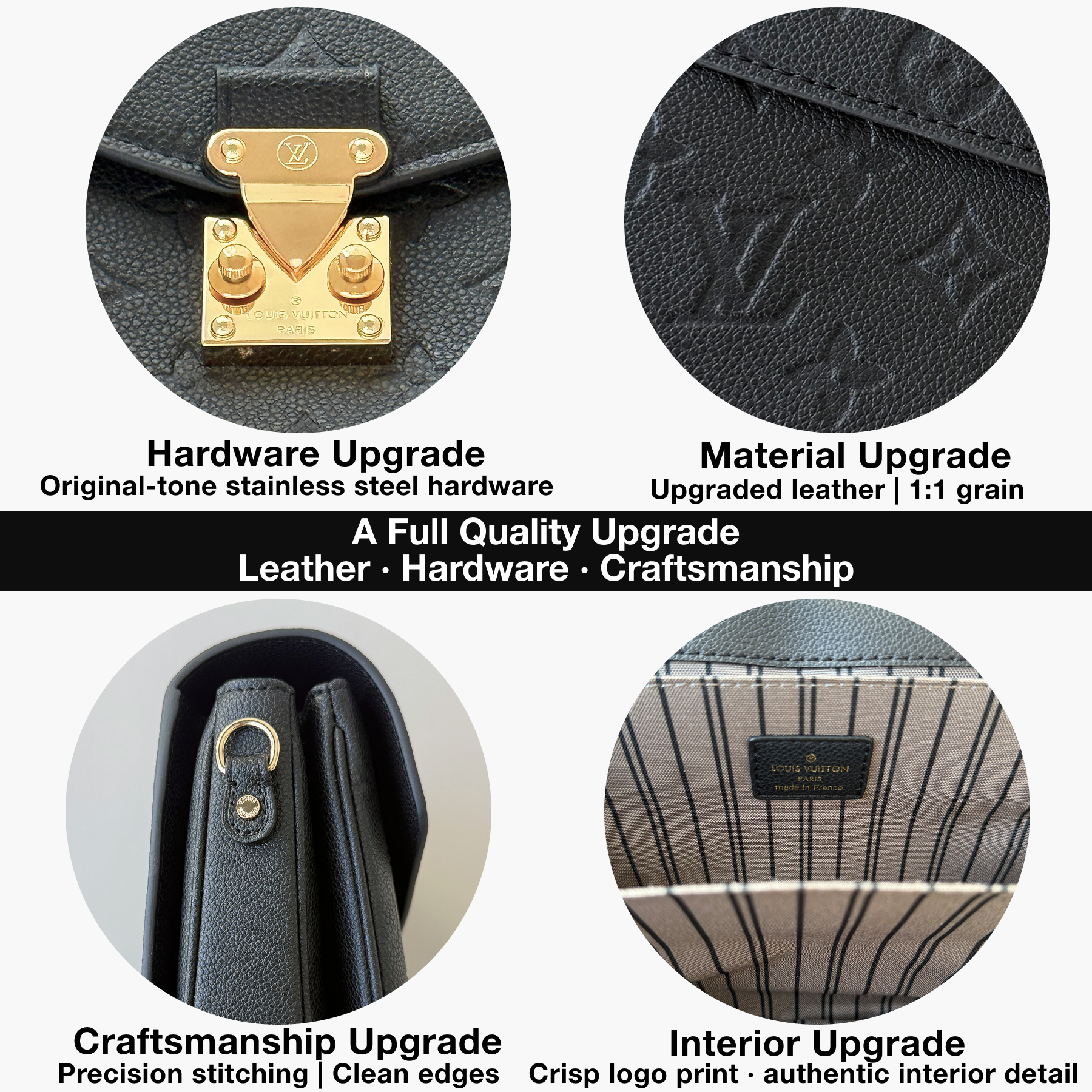 Designer Monogram Empreinte Monogram Leather Black Pochette Métis - Bag - Gorchic - $127.99