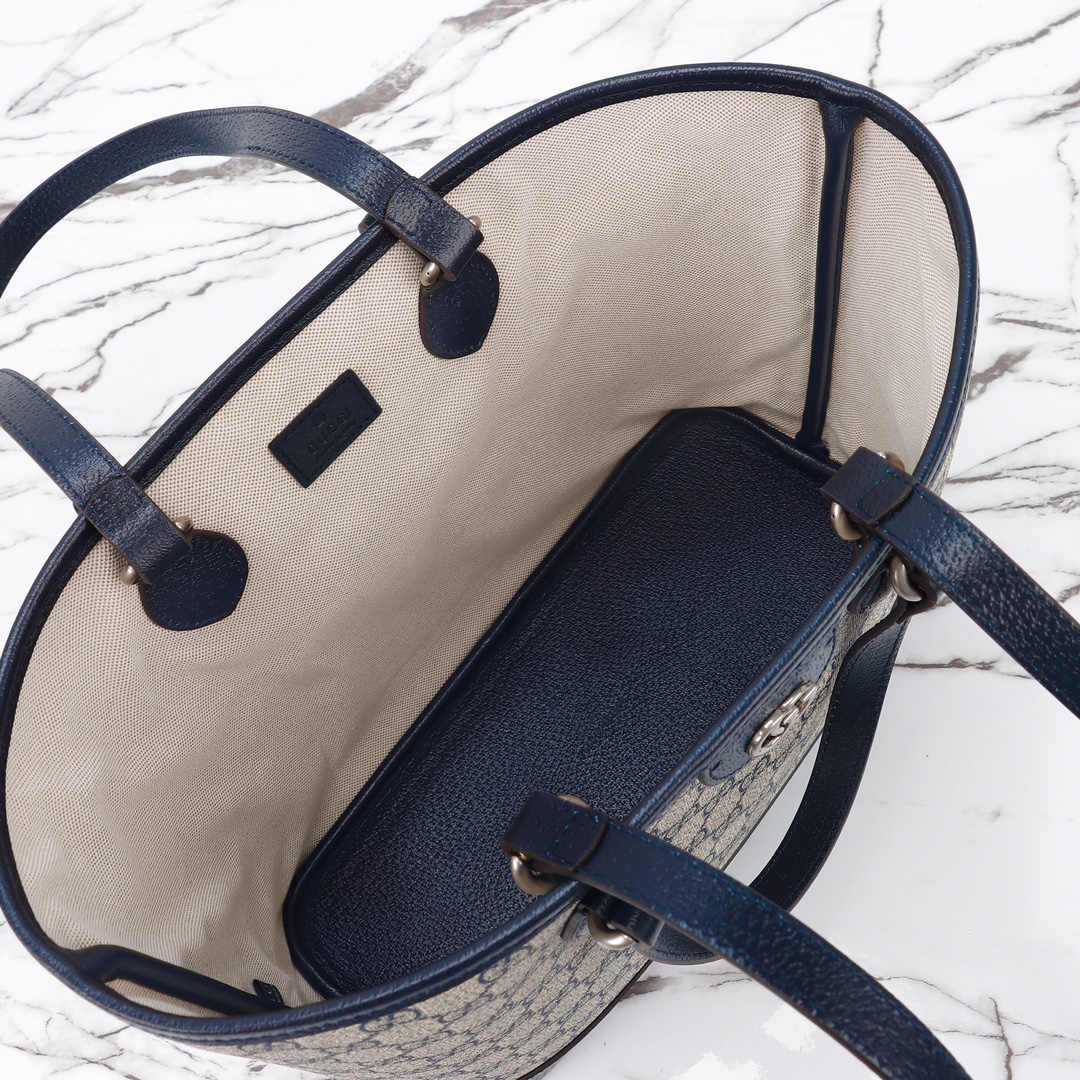 Double-G Ophidia Large Tote Bag -  Blue Bag - Gorchic - $138.99