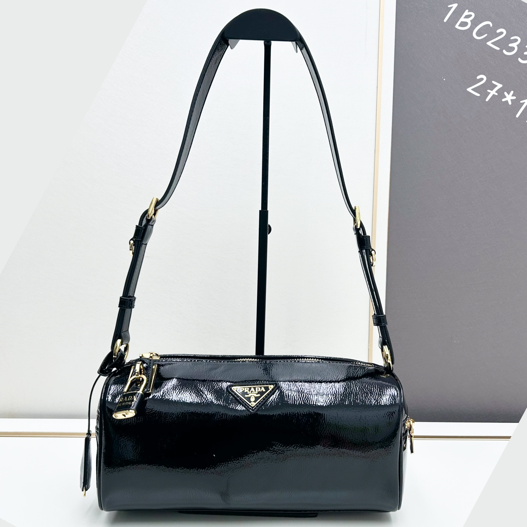 Saffiano texture Aimée Suede Shoulder Black Bag - Gorchic - $186.99